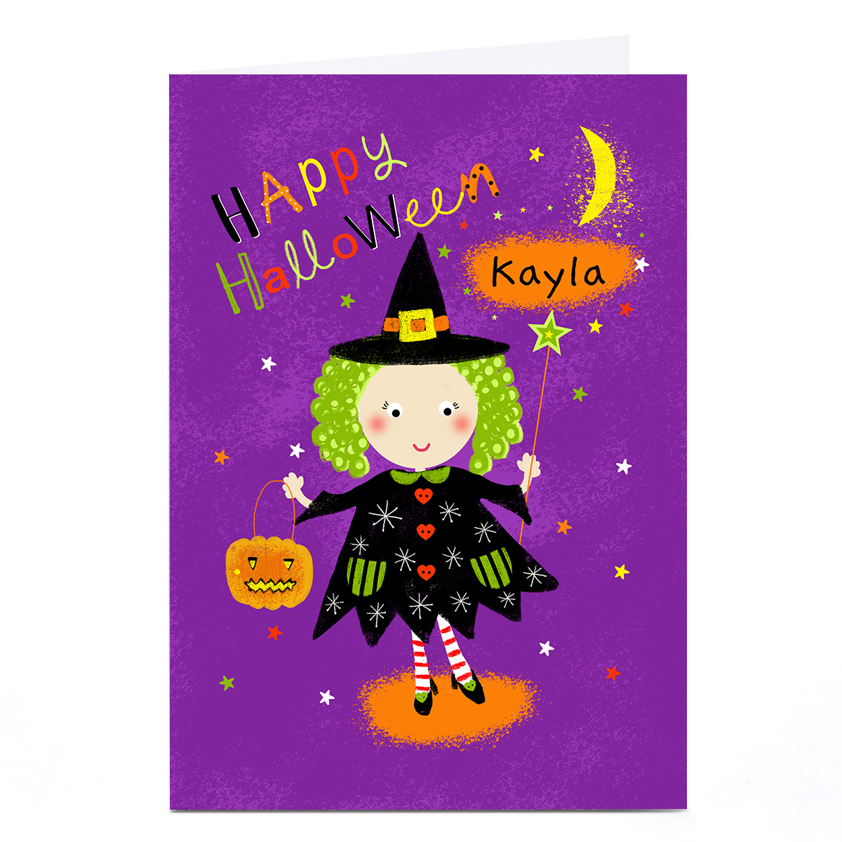 Personalised Lindsay Kirby Halloween Card - Little Witch