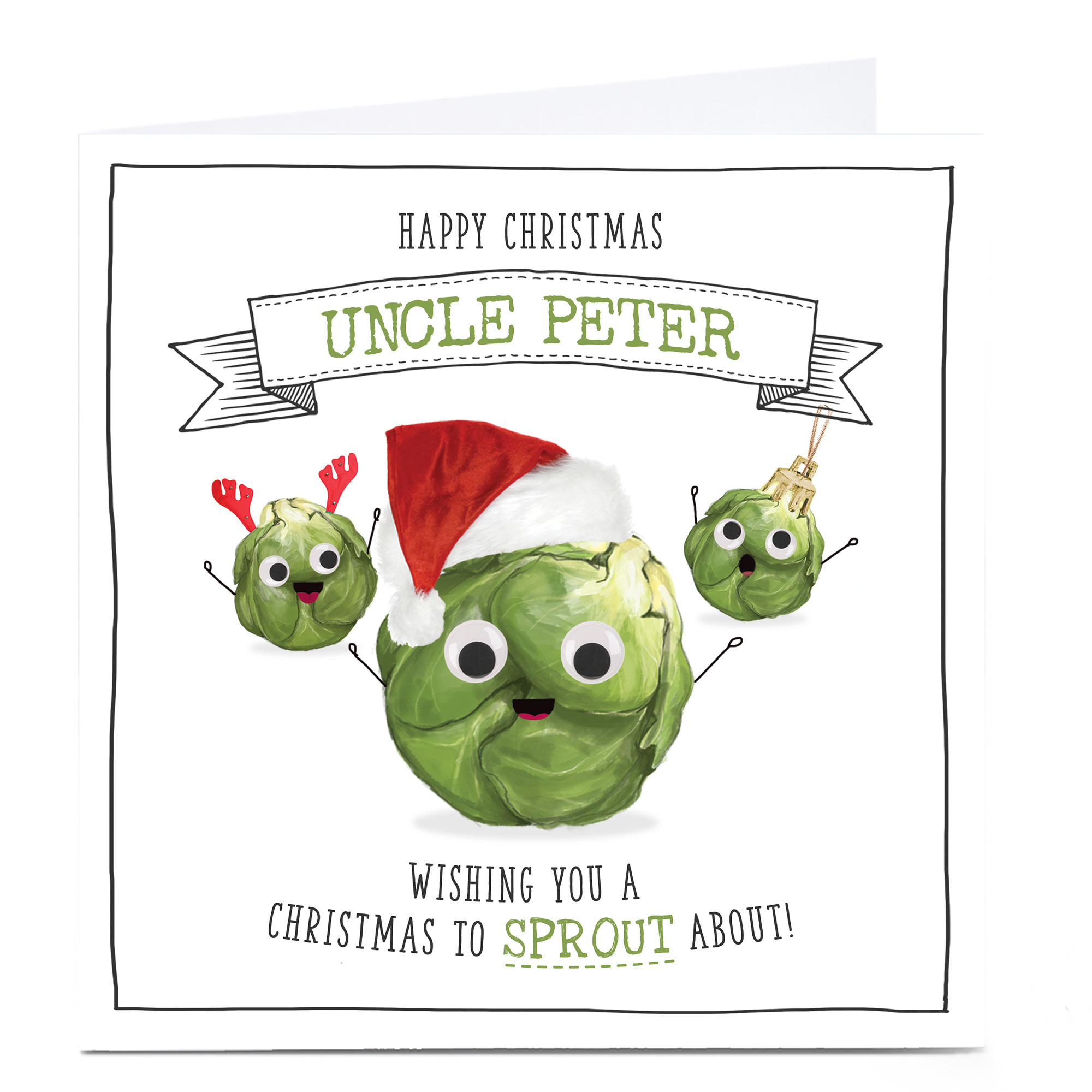 Personalised Christmas Card - Something To Sprout About