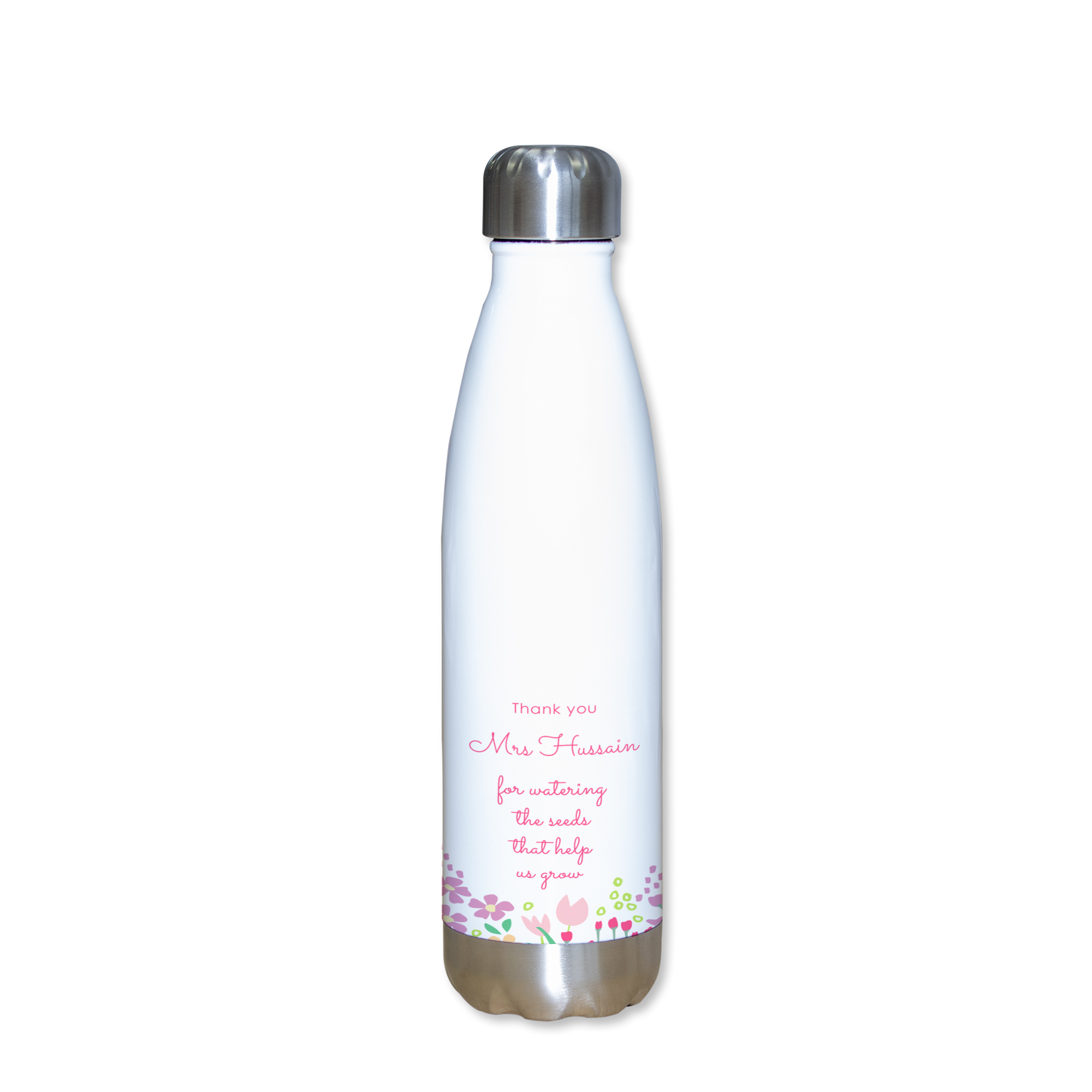 Personalised Water Bottle - Thank You Floral