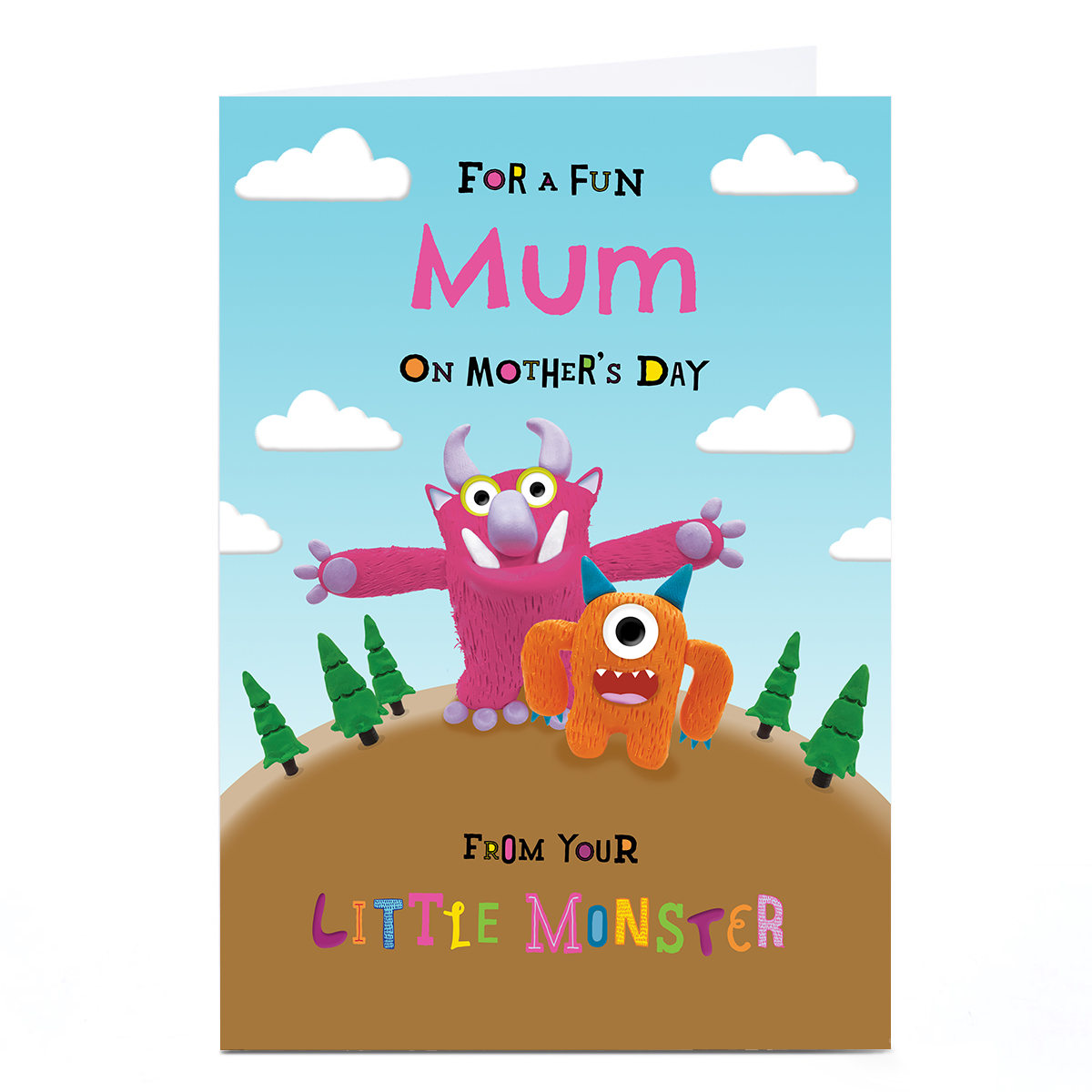 Personalised Mother's Day Card - Fun Mum From Your Little Monster