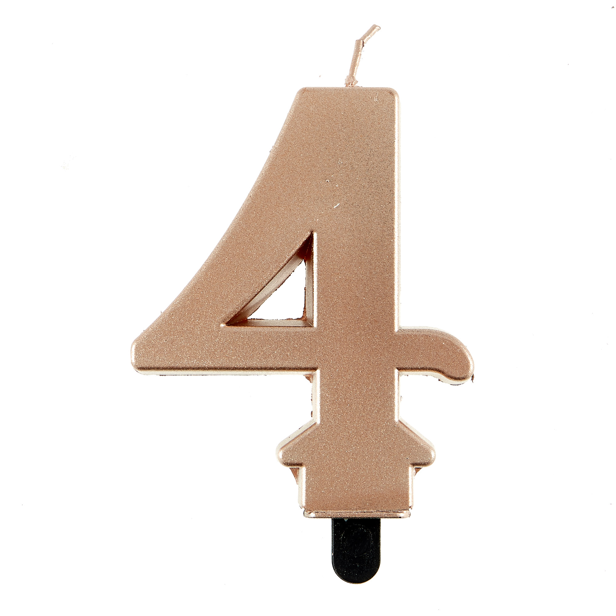 Rose Gold Number 4 Cake Candle 