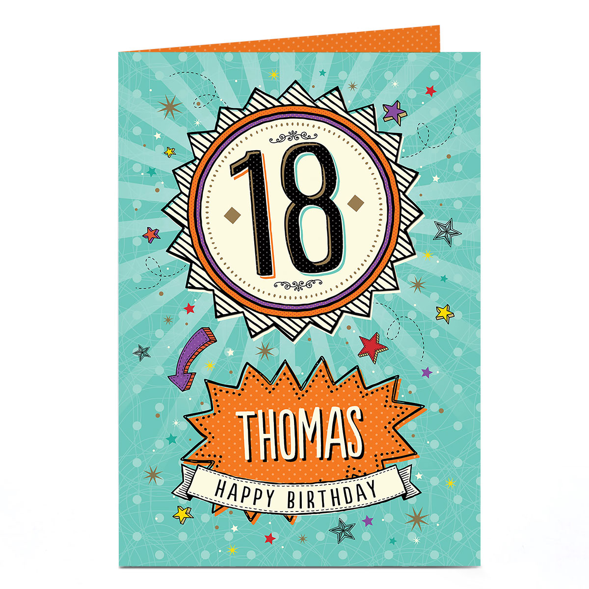 Personalised 18th Birthday Card - Rosette