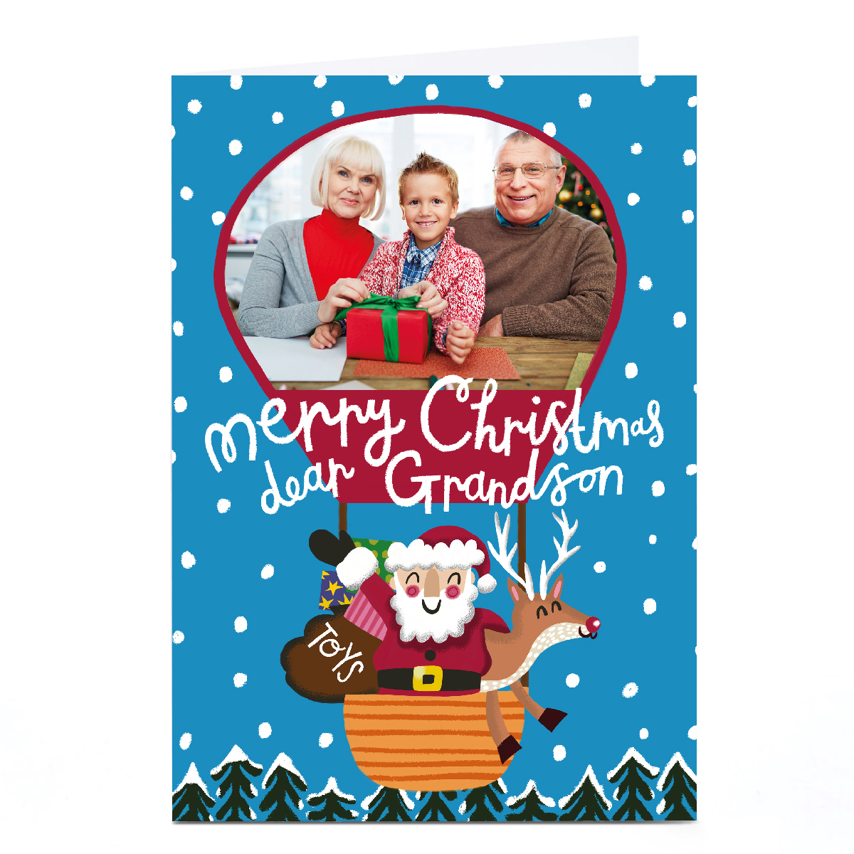 Personalised Stevie Studio Christmas Card - Merry Christmas Dear Grandson