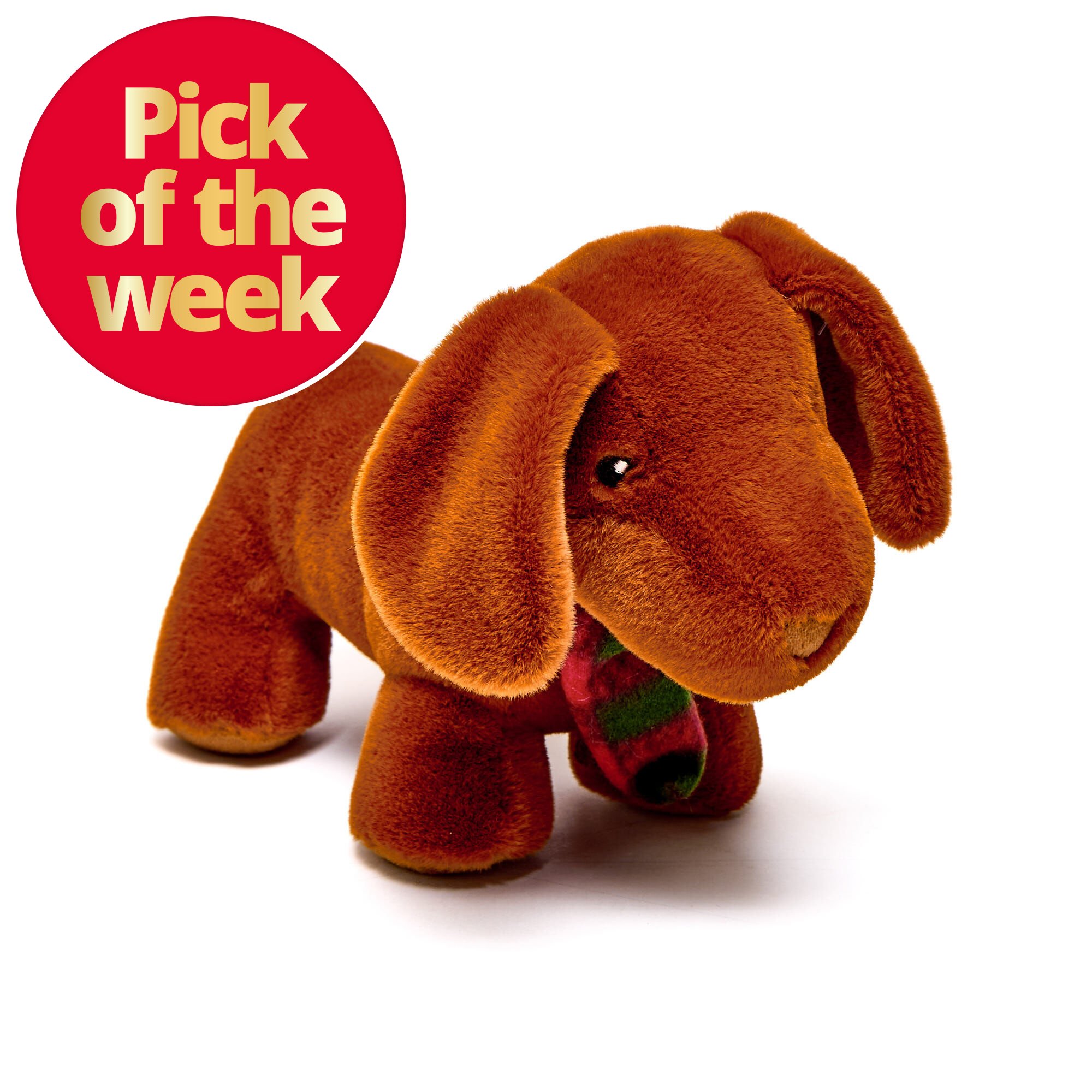 Medium Sausage Dog With Tartan Scarf Soft Toy