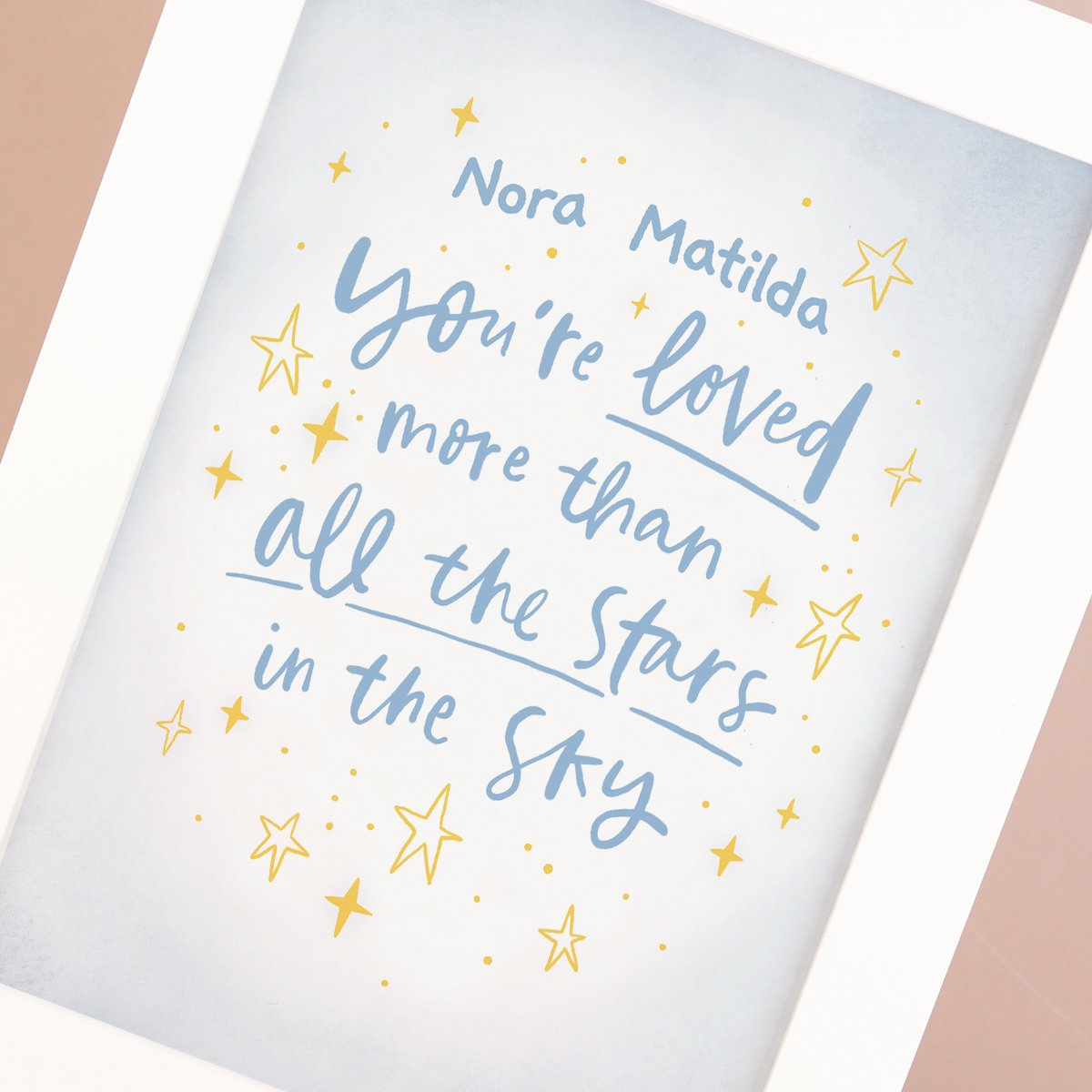 Personalised Loved More Than All The Stars In The Sky Framed Print