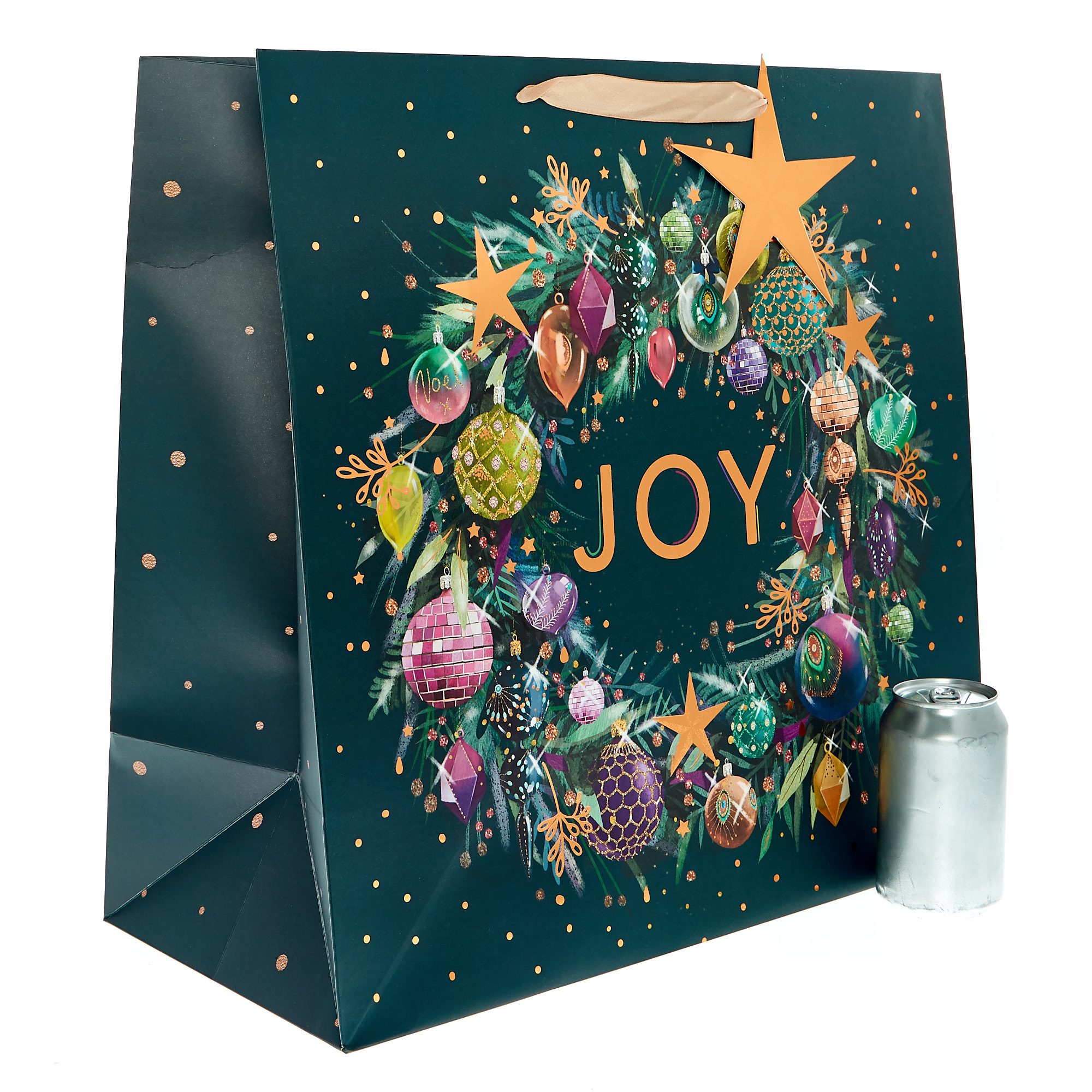 Extra Large Square Festive Wreath Christmas Gift Bag