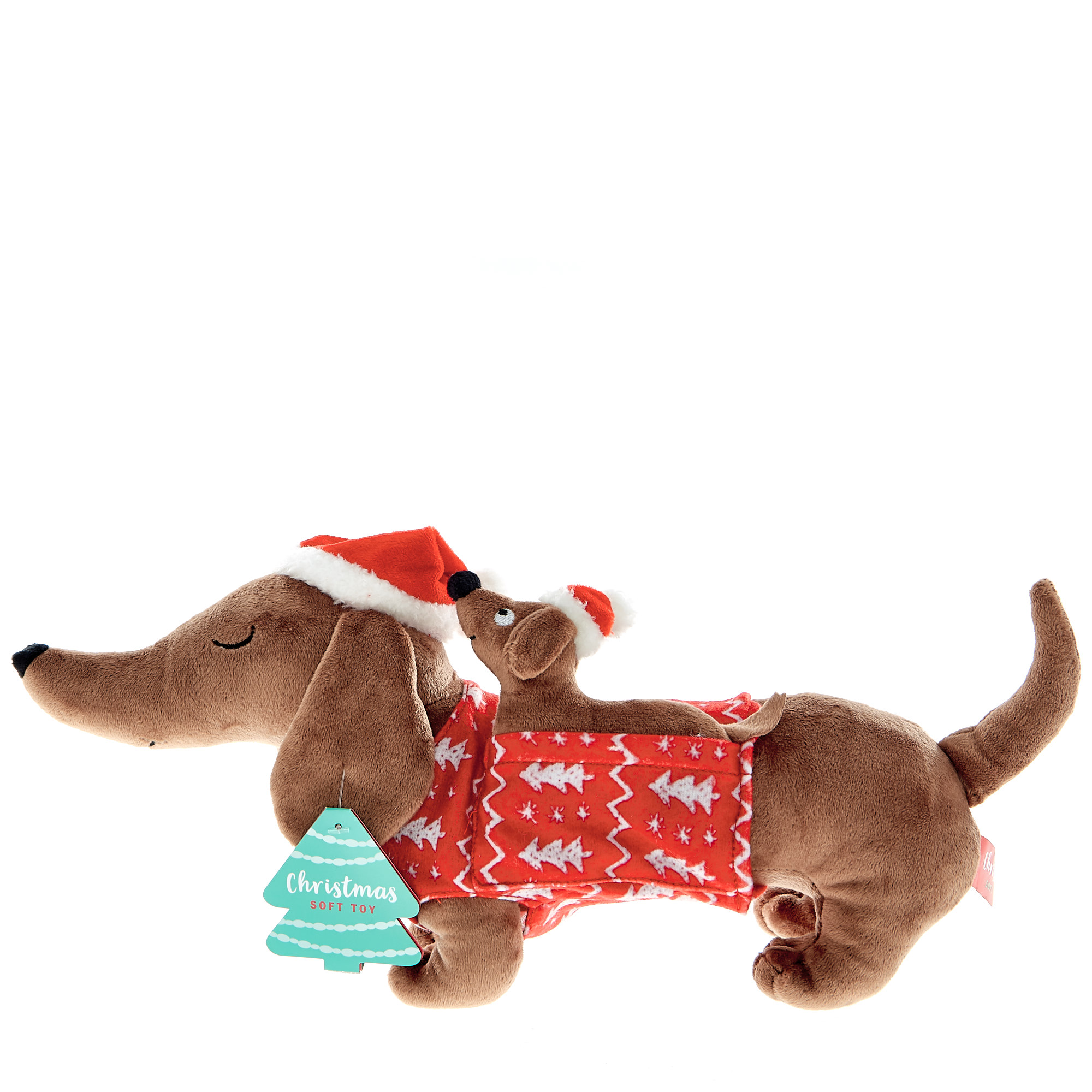 Sausage Dog and Baby Christmas Soft Toy 