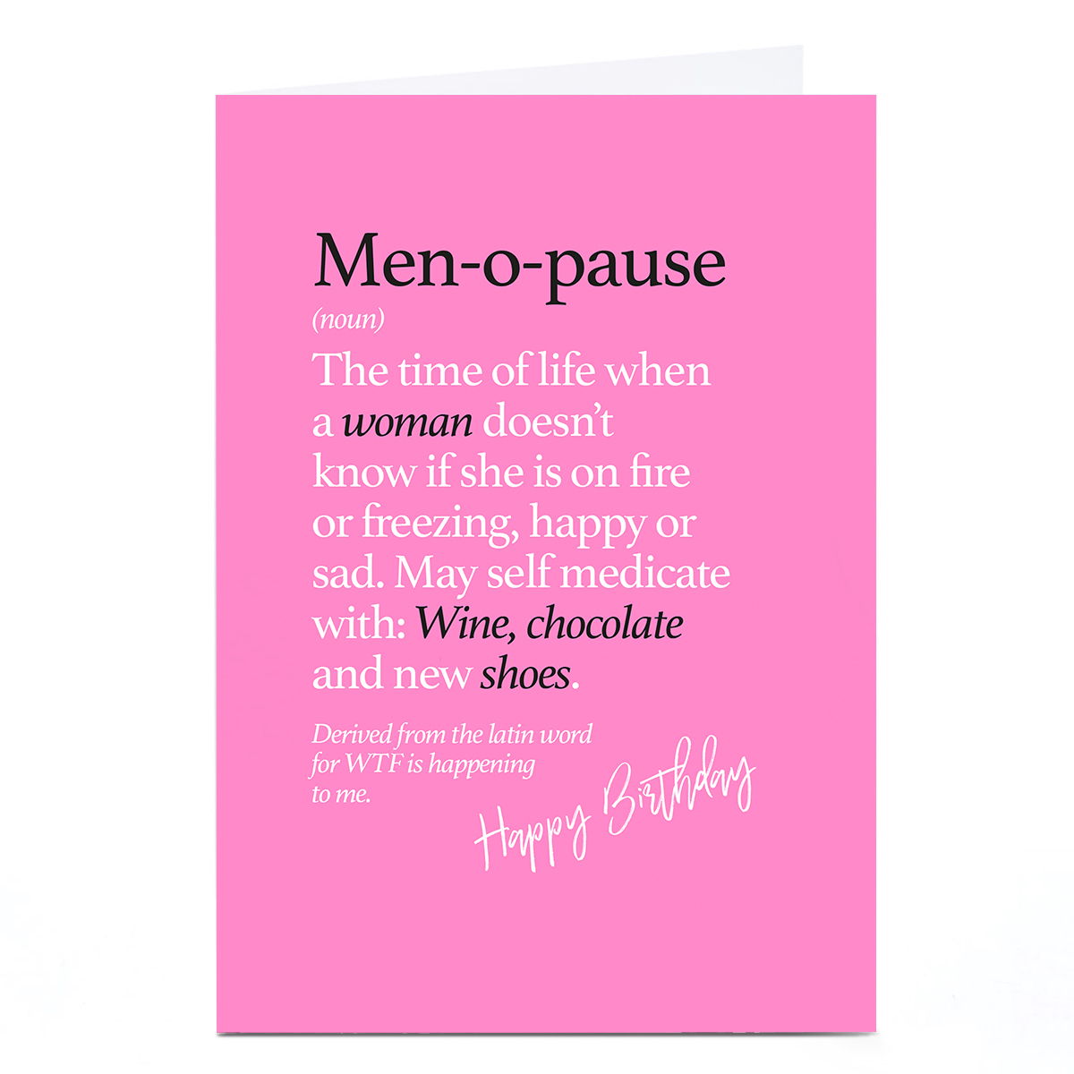 Personalised Punk Birthday Card - Men-O-Pause