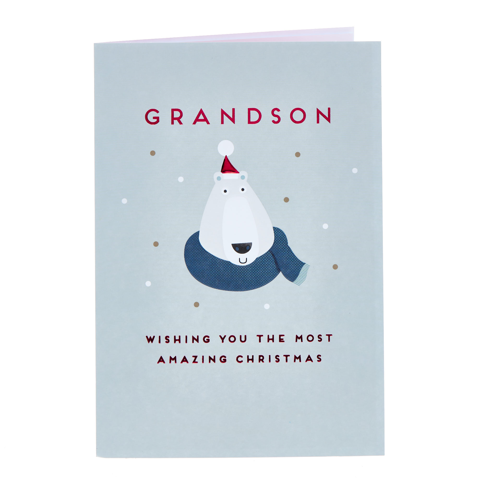 Grandson Amazing Polar Bear Christmas Card