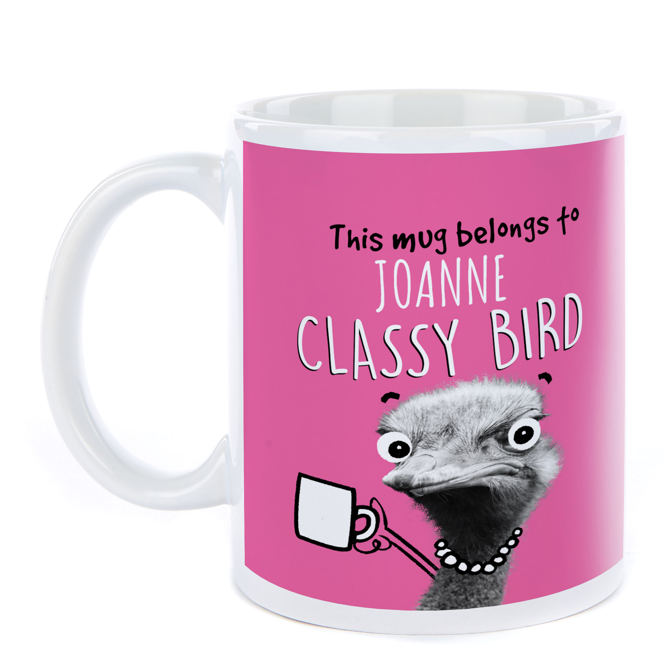 Personalised Pink Pet Shop Mug - Classy Bird