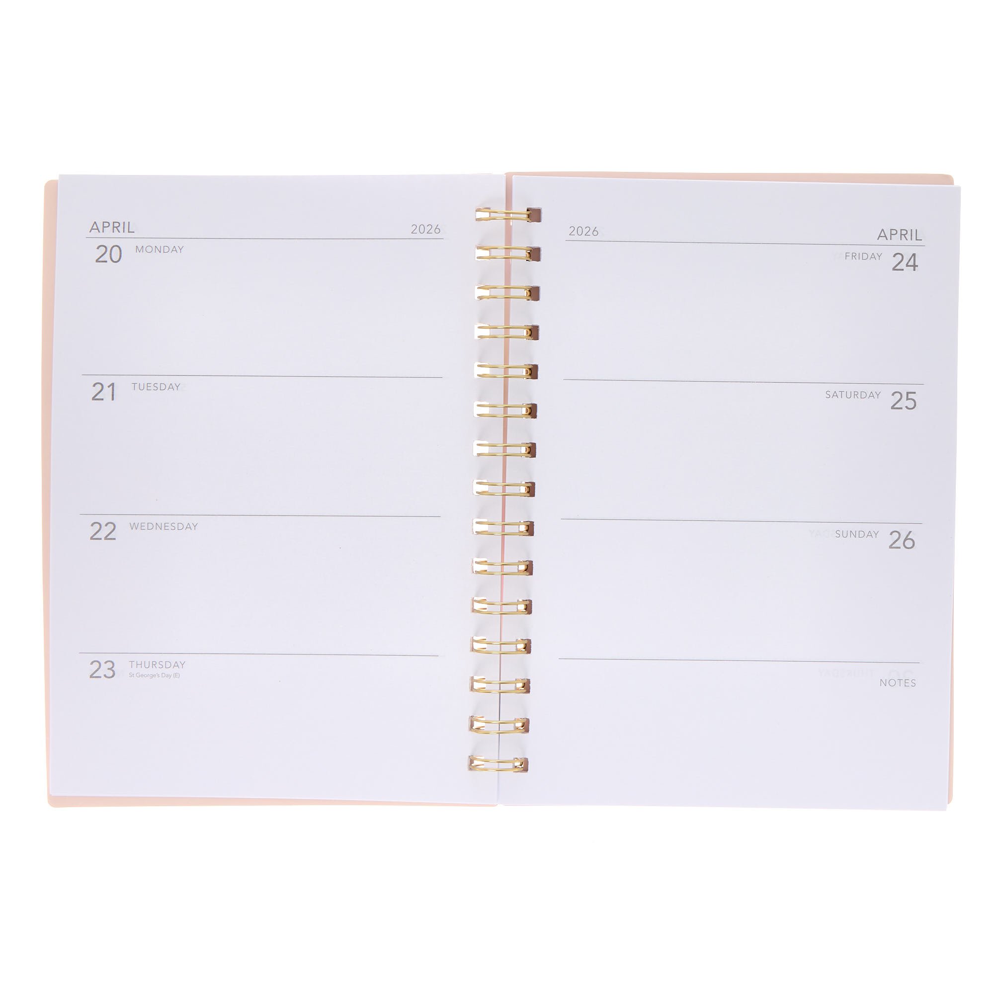 Wire-Bound Floral A5 2026 Diary