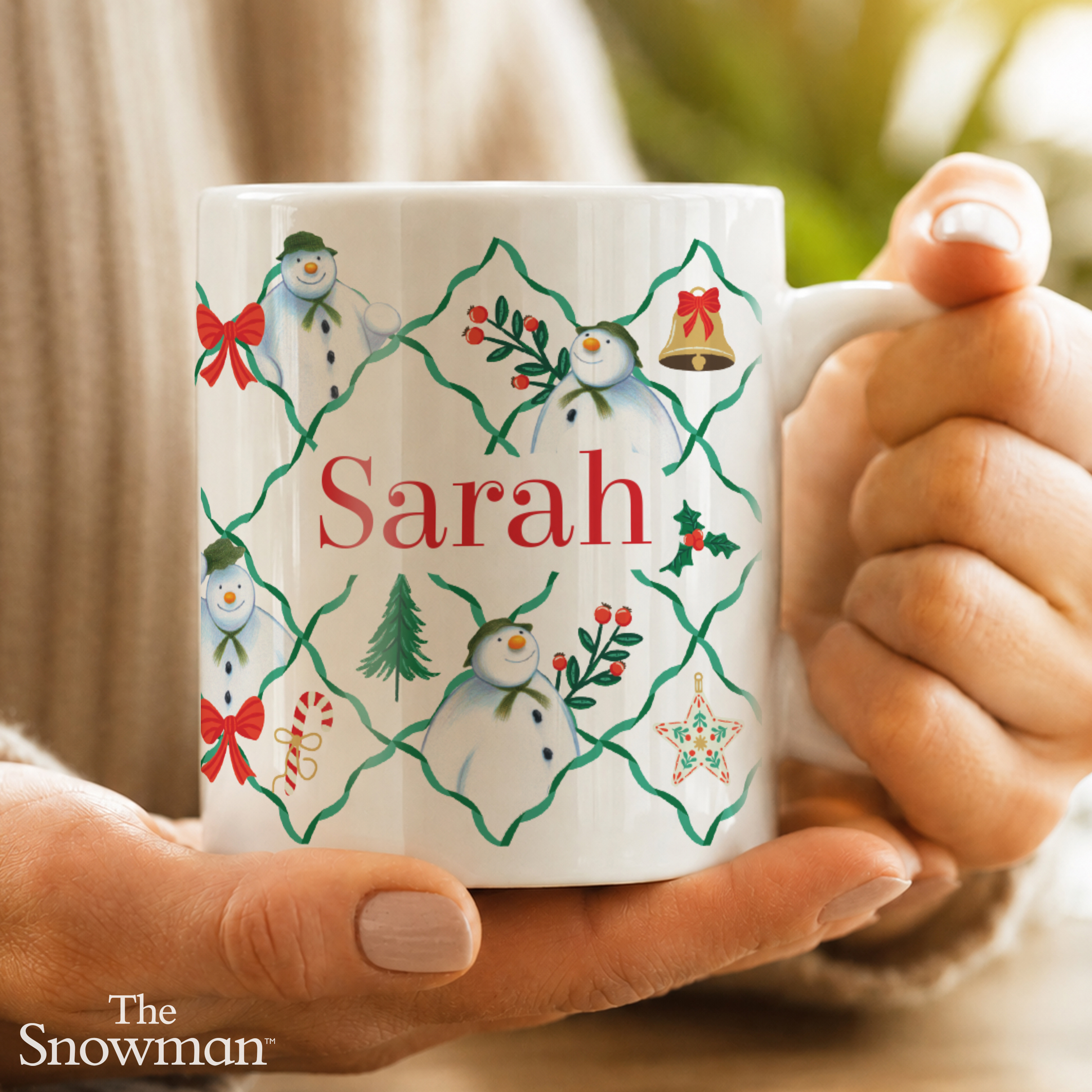Personalised The Snowman Christmas Wishes Mug