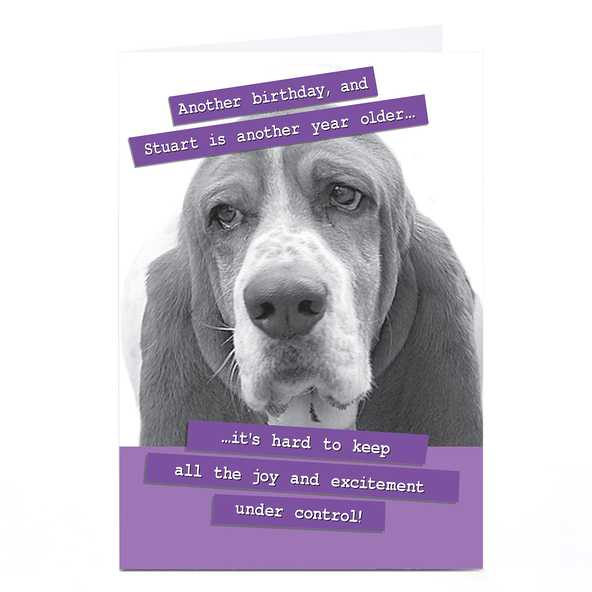 Personalised Birthday Card - Joy & Excitement Dog