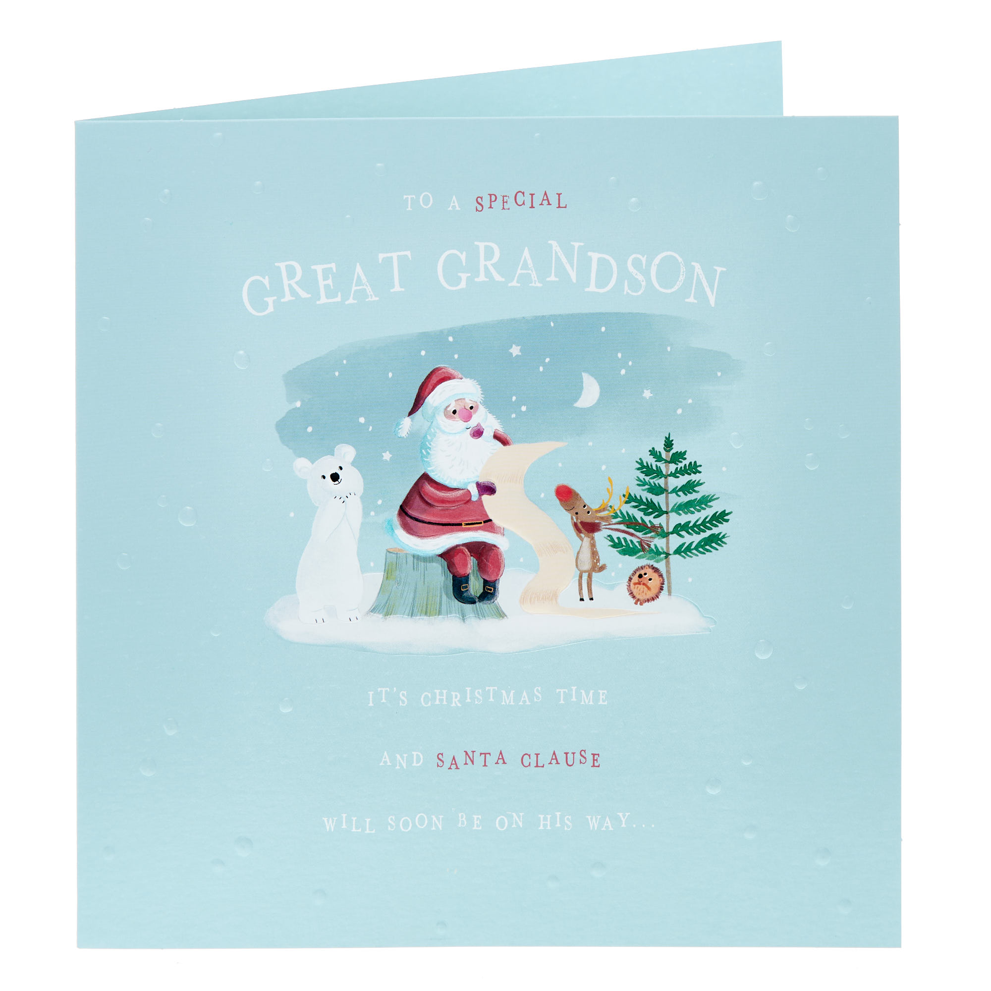 Great Grandson Santa On His Way Christmas Card