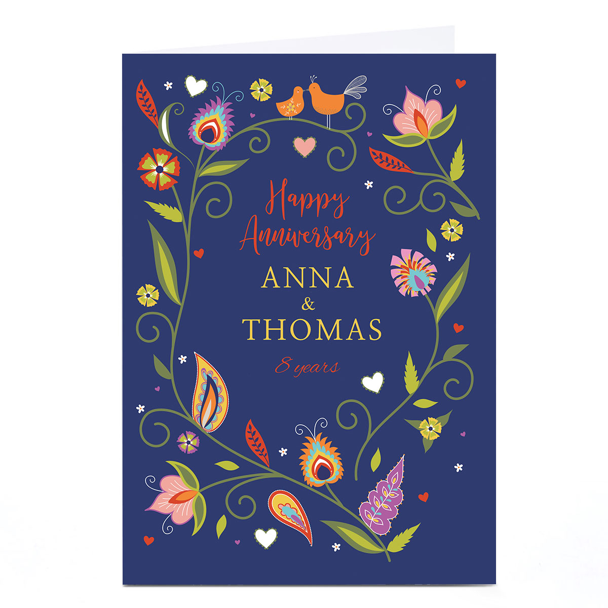 Personalised Anniversary Card - Illustrated Garden