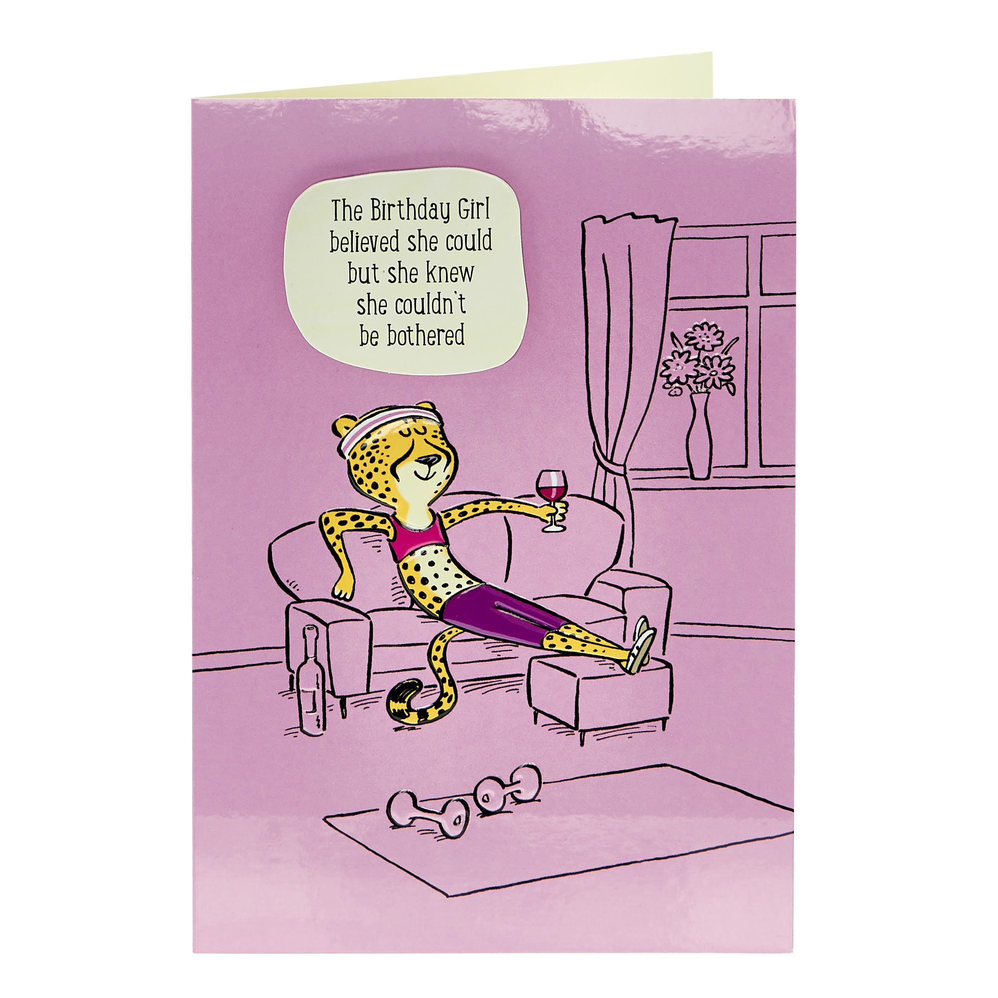 Birthday Card - Birthday Girl Lazy Leopard