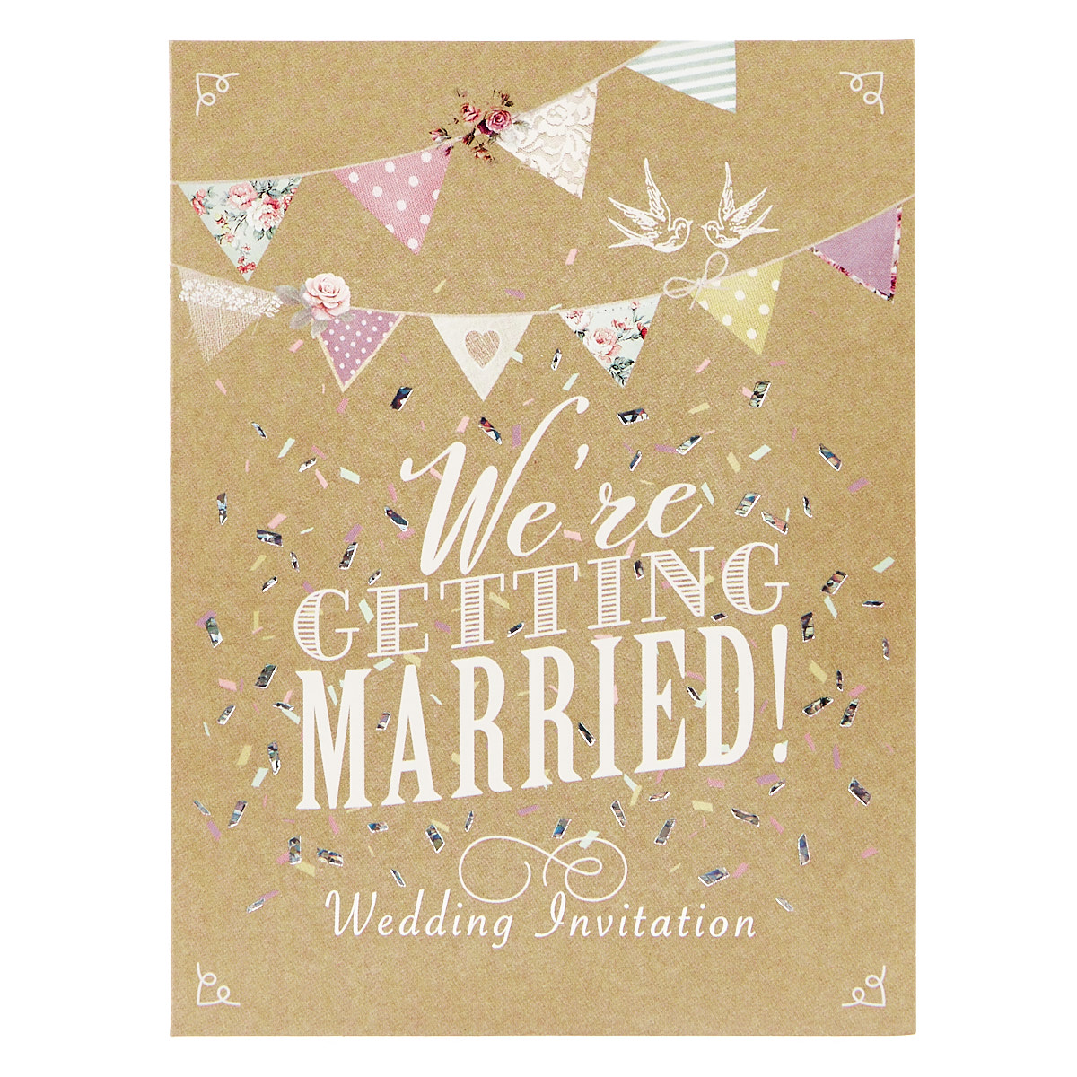 Wedding Invitations, Bunting - Pack of 12
