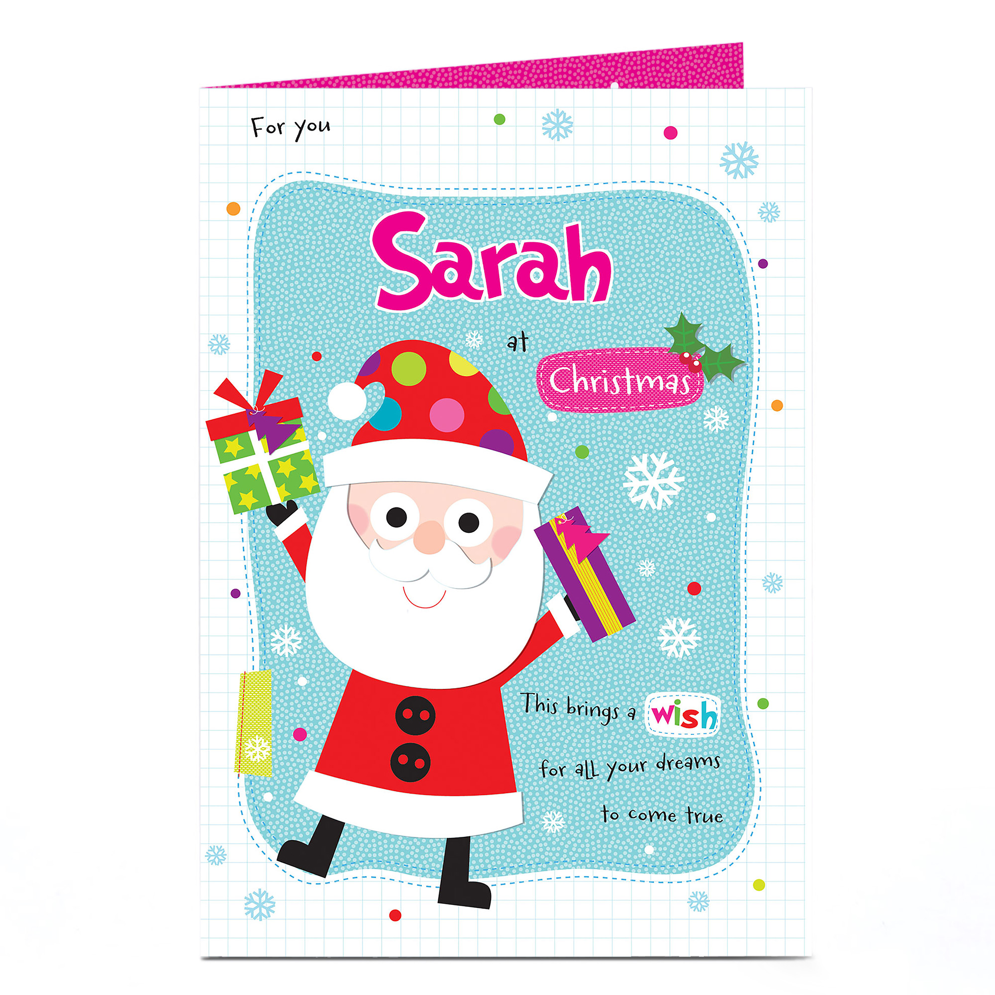 Personalised Christmas Card - Cute Santa