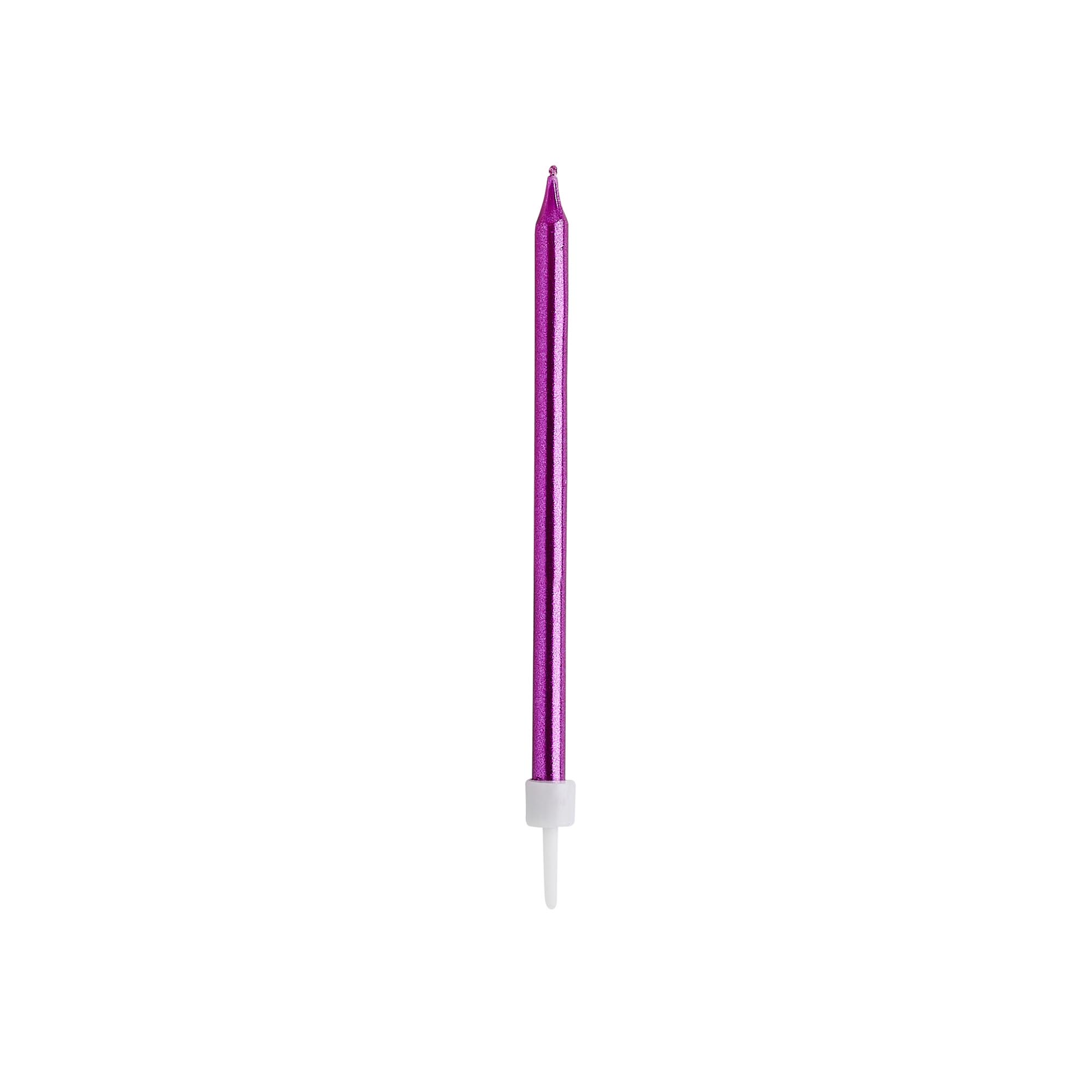 Hot Pink Skinny Cake Candles - Pack of 12