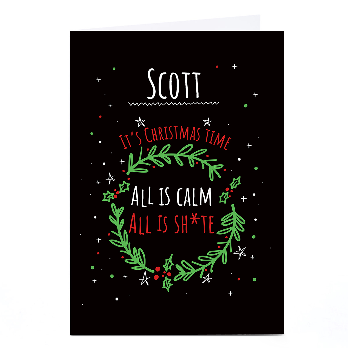 Personalised Lockdown Christmas Card - All Is Calm...