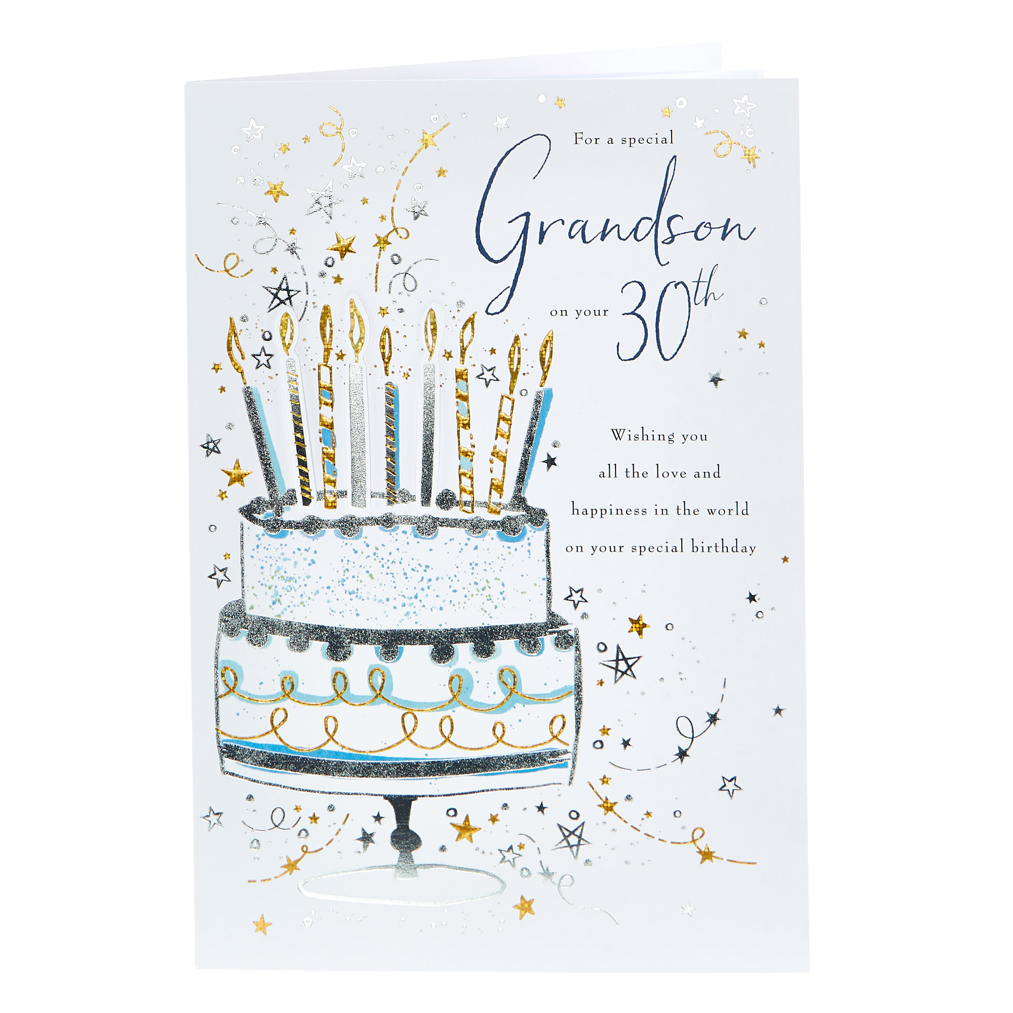 30th Birthday Card - Grandson Love & Happiness