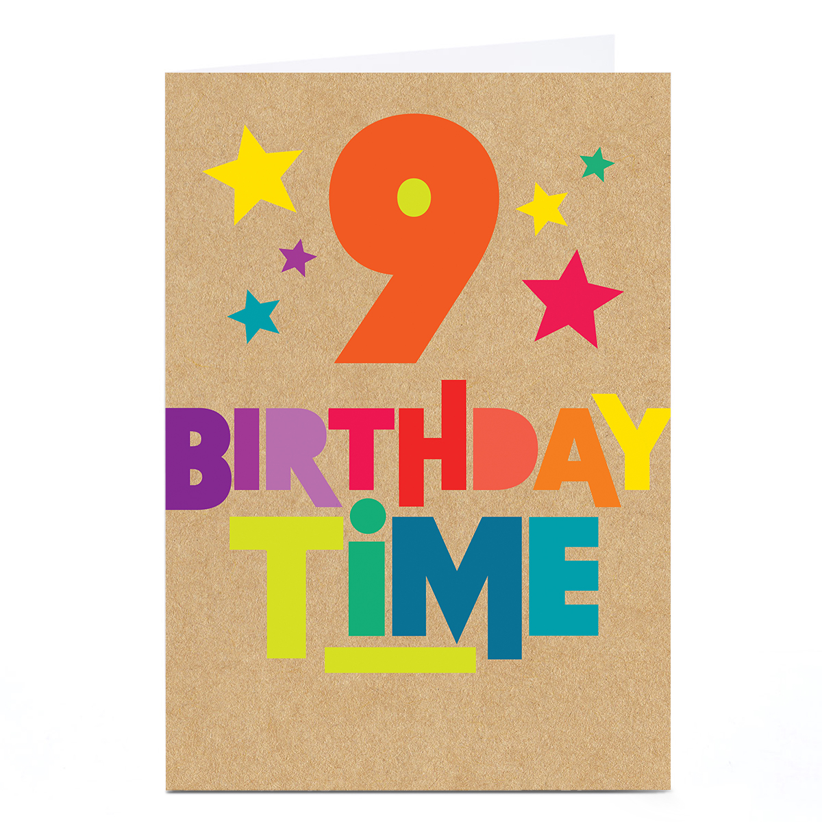 Personalised 9th Birthday Card - Birthday Time Bright Stars