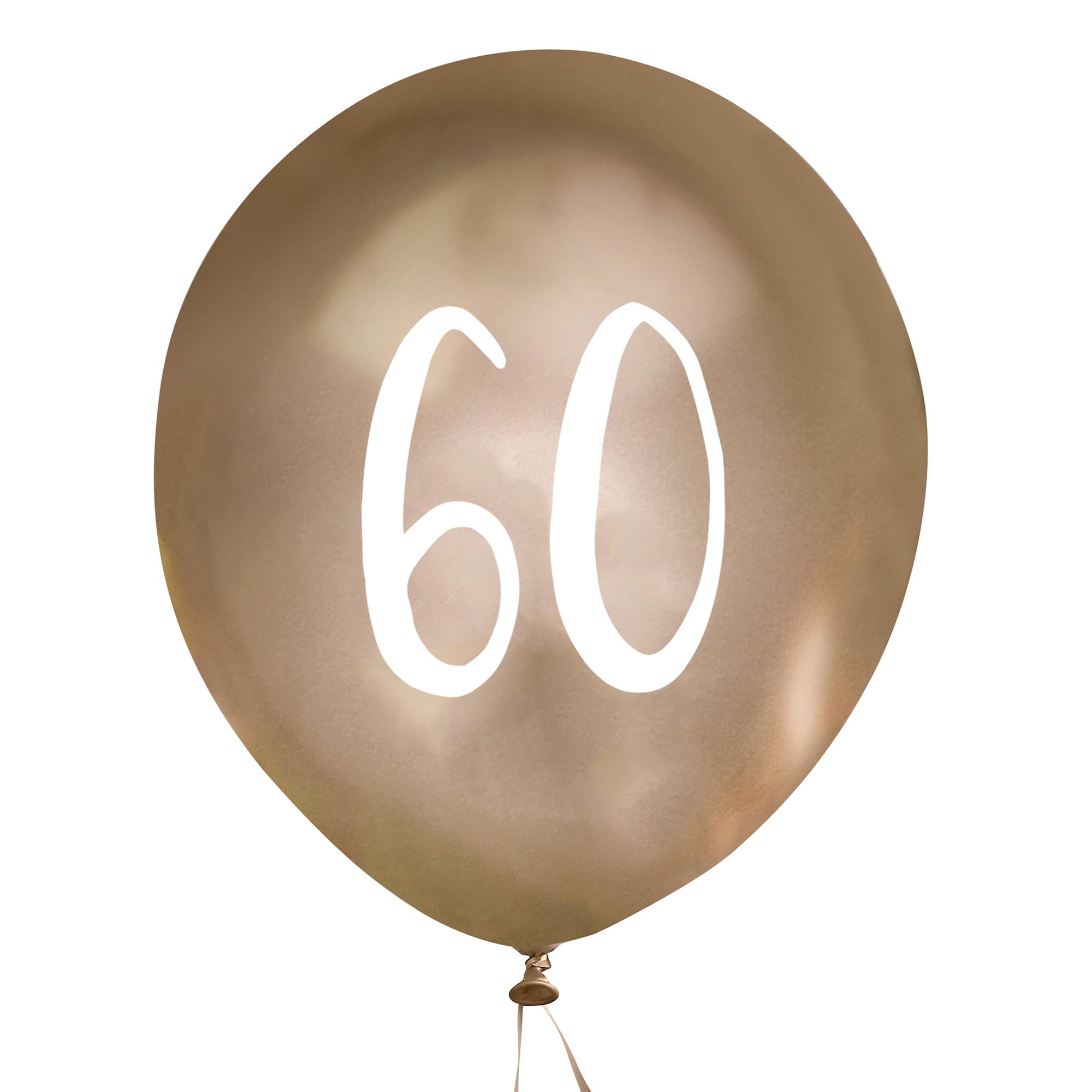 Metallic Gold Number Latex Balloons - Pack of 5 (Milestone Ages)