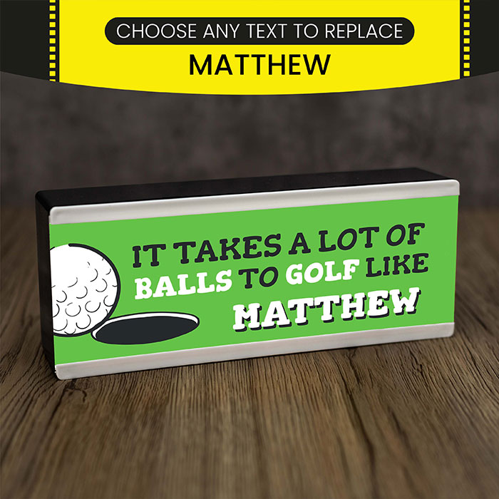Personalised Room Sign Light Box Golf 