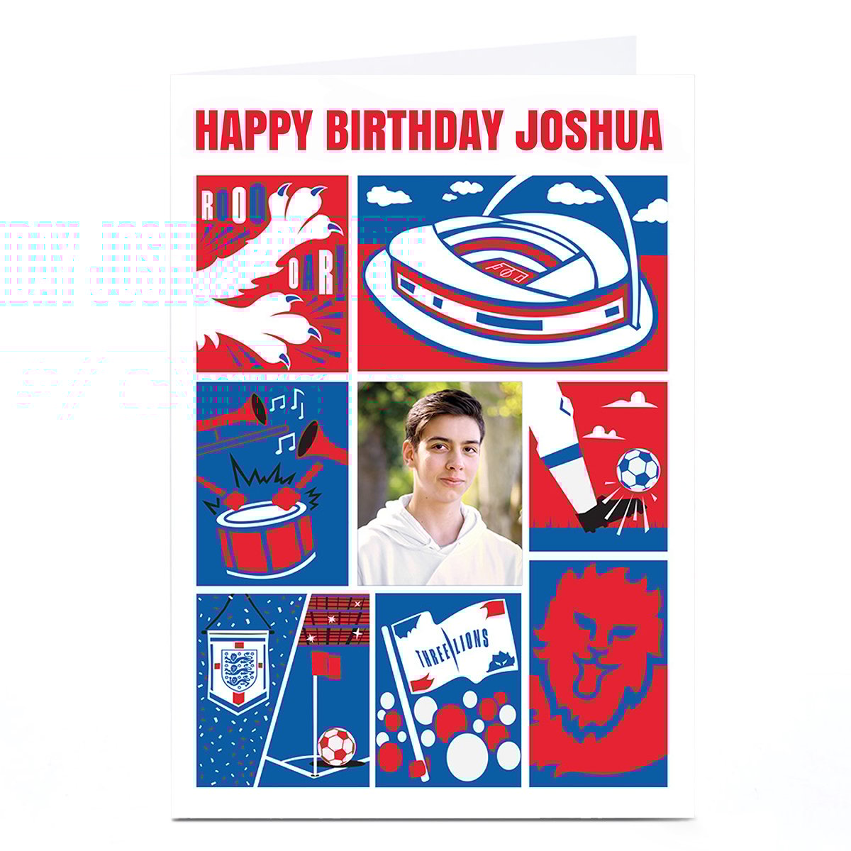 Photo England Card - Red, White & Blue