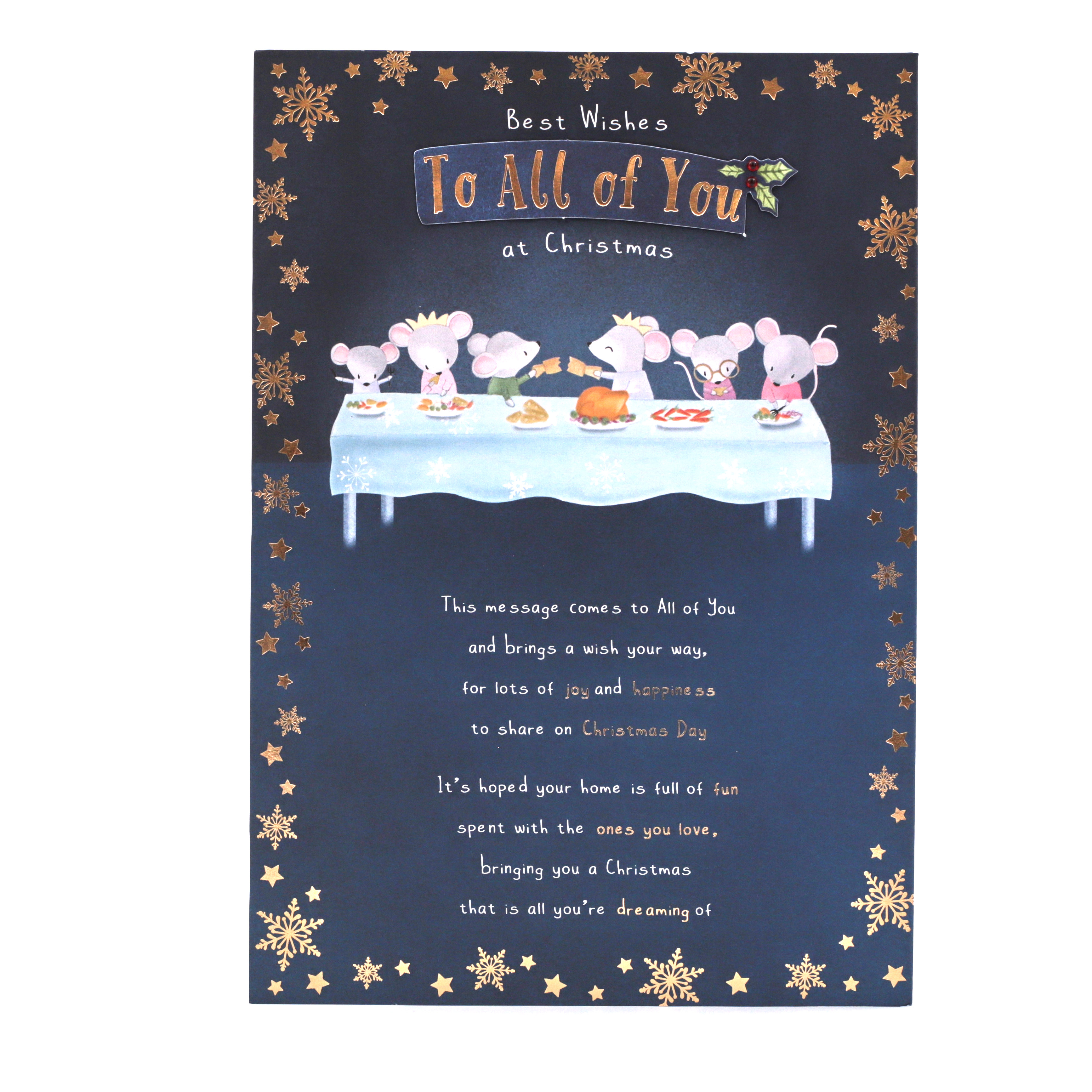 Christmas Card - To All Of You, Cute Mice At Table
