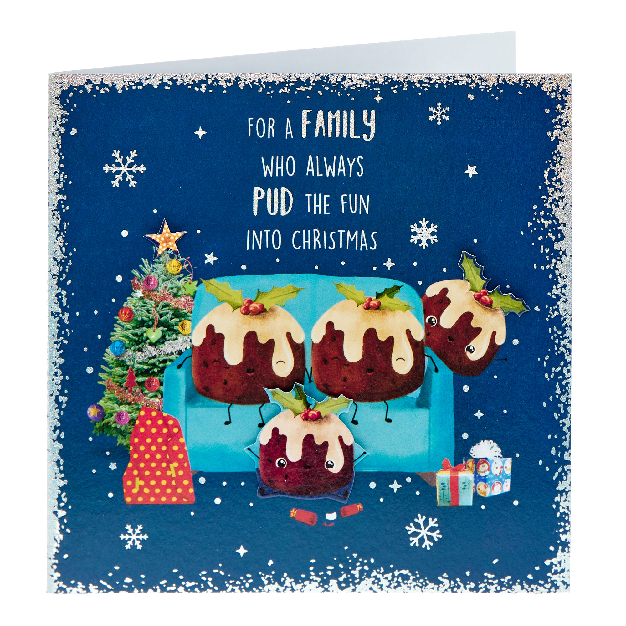 To All The Family Xmas Puddings Christmas Card