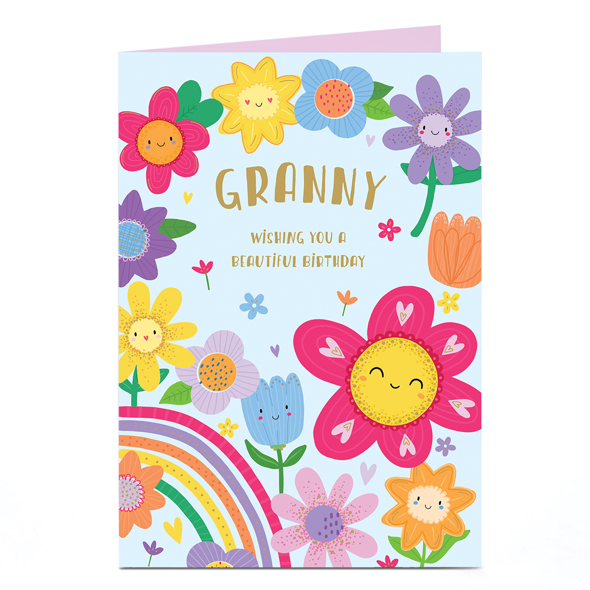 Birthday Card - Beautiful Day Smiling Flowers, Granny