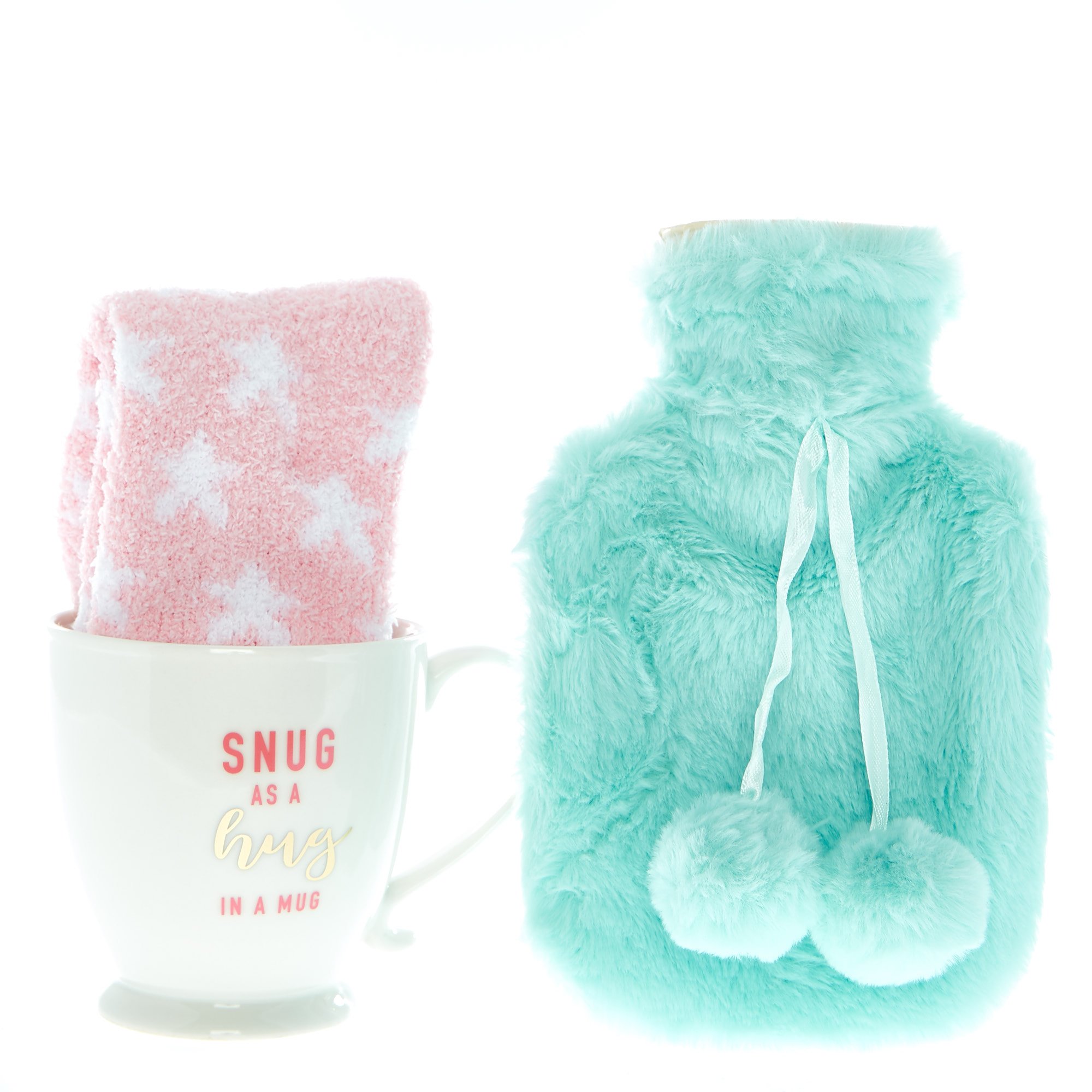 Happy & Bright Mug, Socks & Hot Water Bottle 