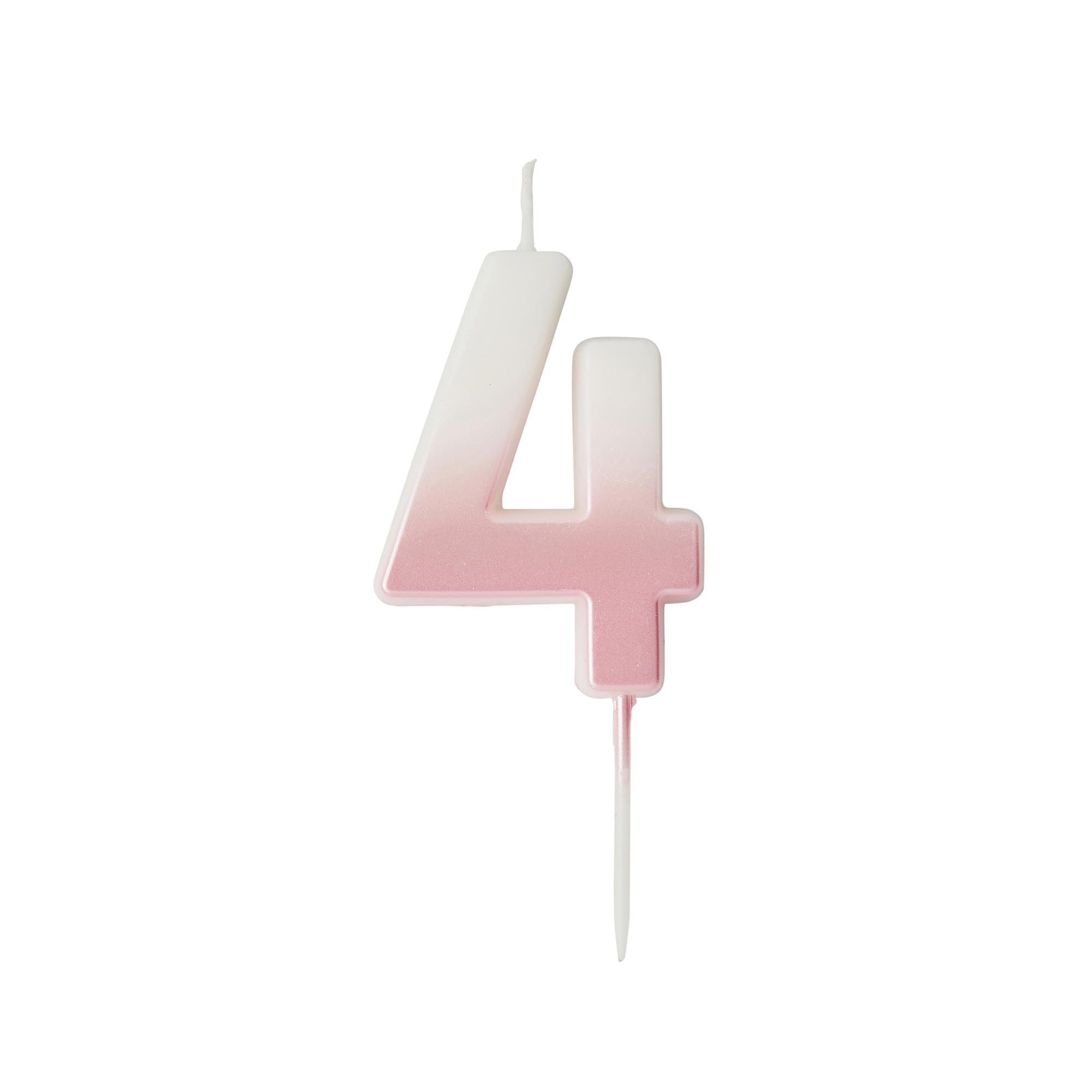 Pink Ombre Number Cake Candle (0-9)