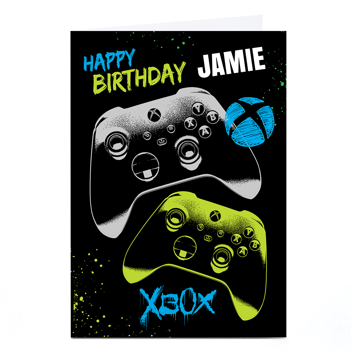 Personalised XBox Birthday Card - Controllers