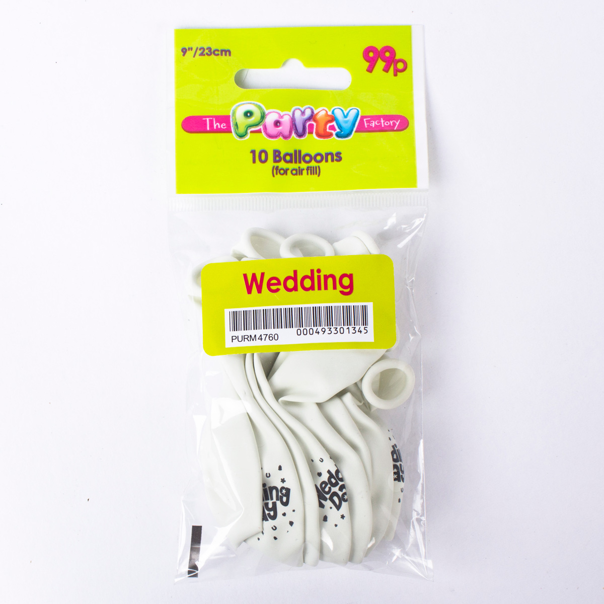 White Wedding Day Air-fill Latex Balloons - Pack Of 10