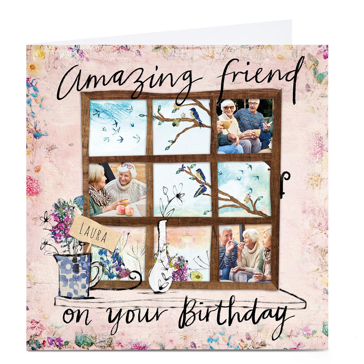 Photo Emma Valenghi Birthday Card - Wooden Frame