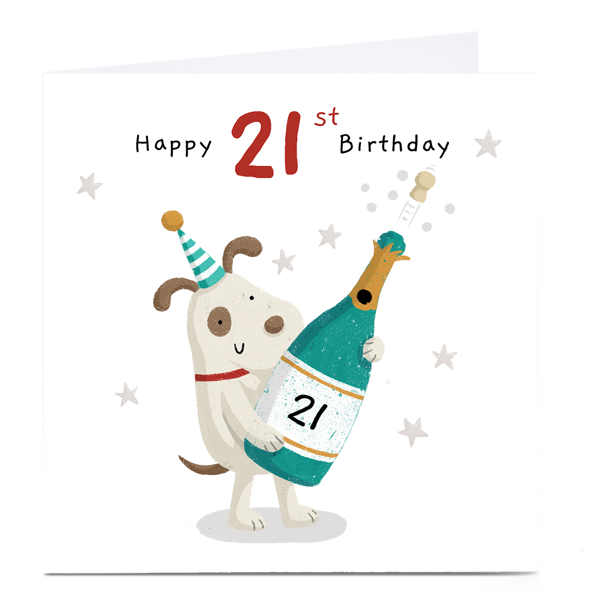 Personalised Dumpling Green 21st Birthday Card