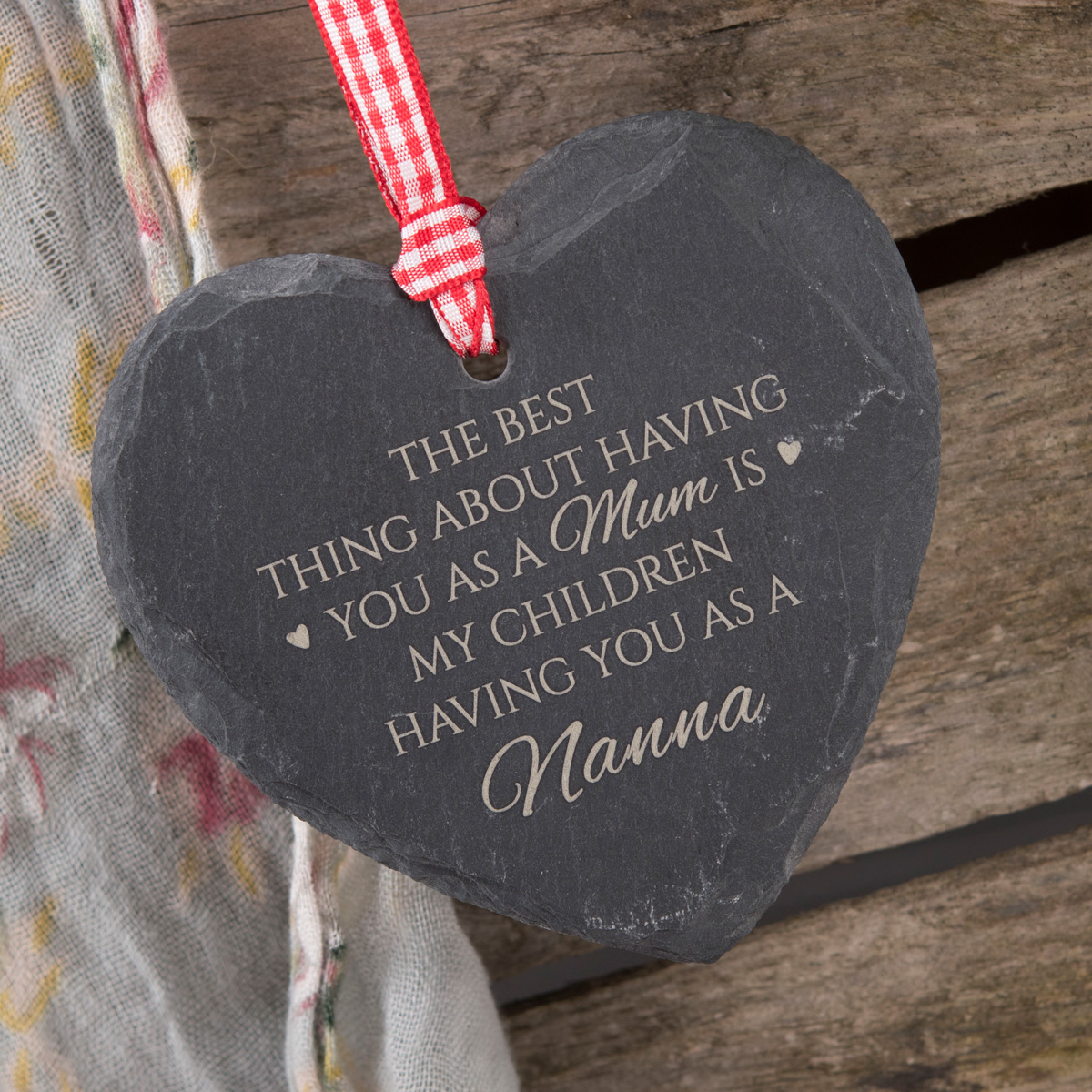 Personalised Engraved Heart Shaped Slate Hanging Keepsake - The Best Thing