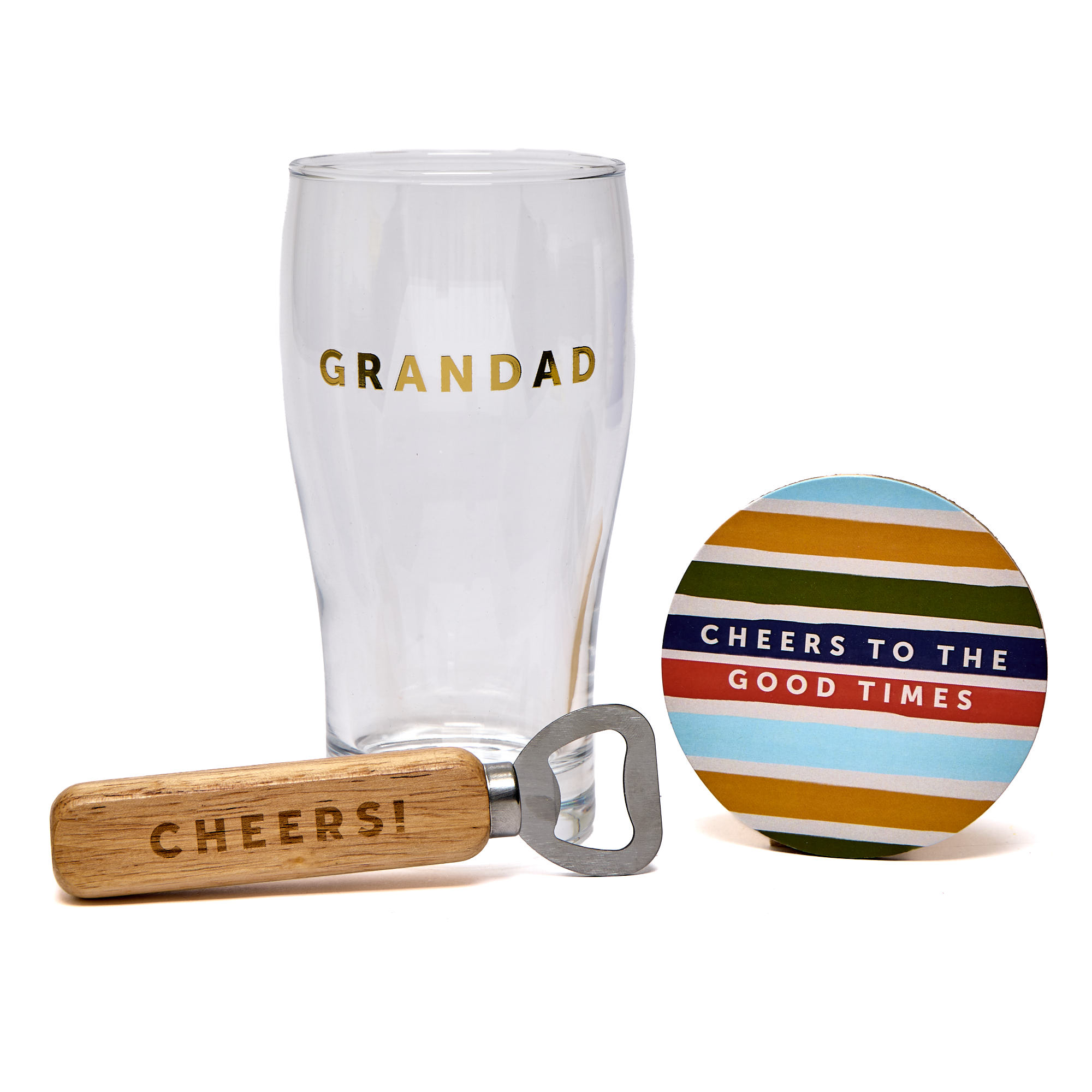 Special Grandad Pint Glass, Coaster & Bottle Opener