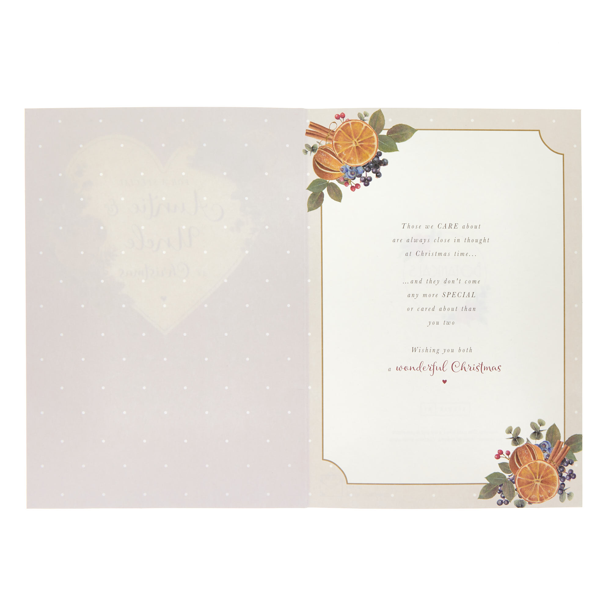 Auntie & Uncle Heart Christmas Card
