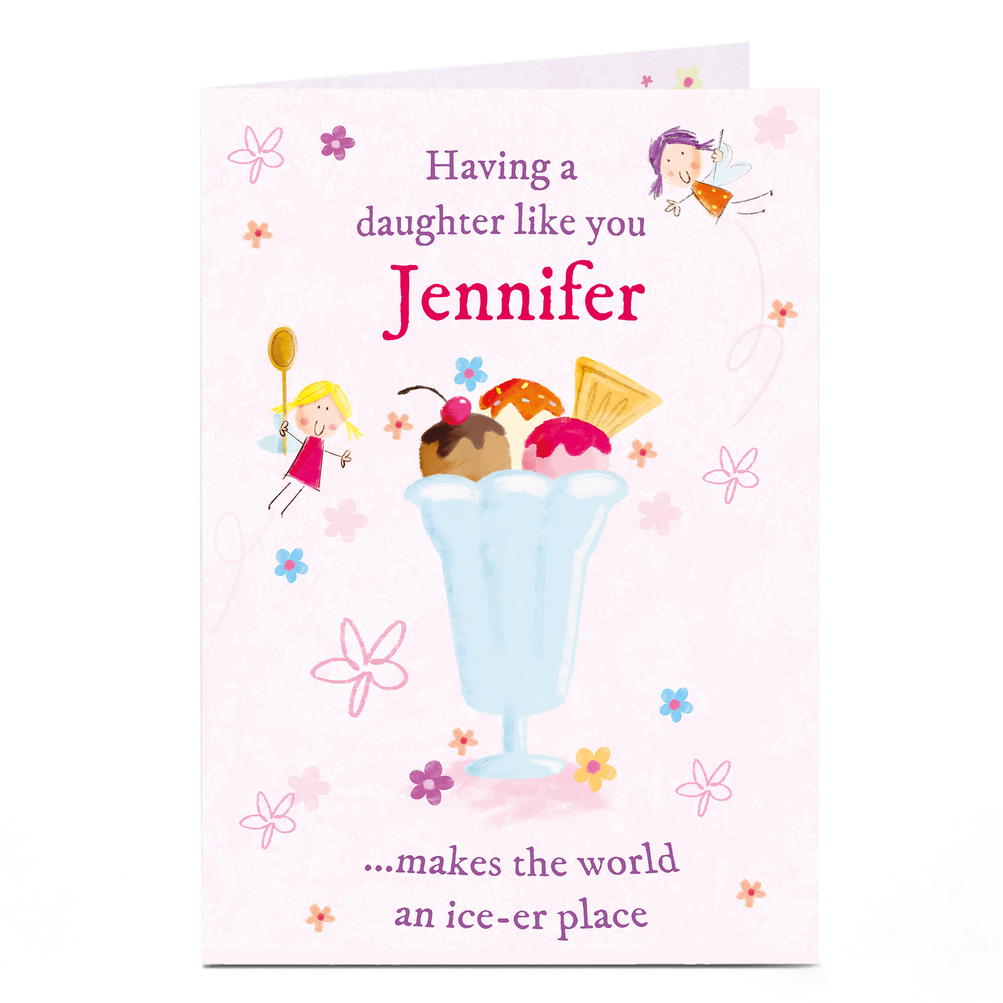 Personalised Card - Ice-Cream Sundae, Daughter Like You