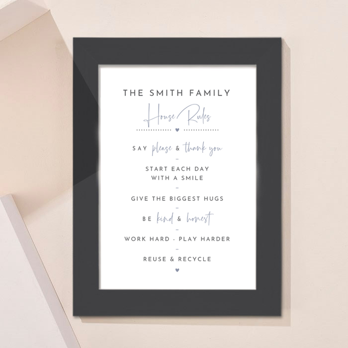 Personalised Family House Rules Portrait Print