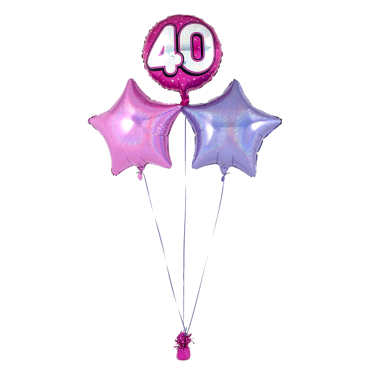 Pink 40th Birthday Balloon Bouquet - DELIVERED INFLATED!