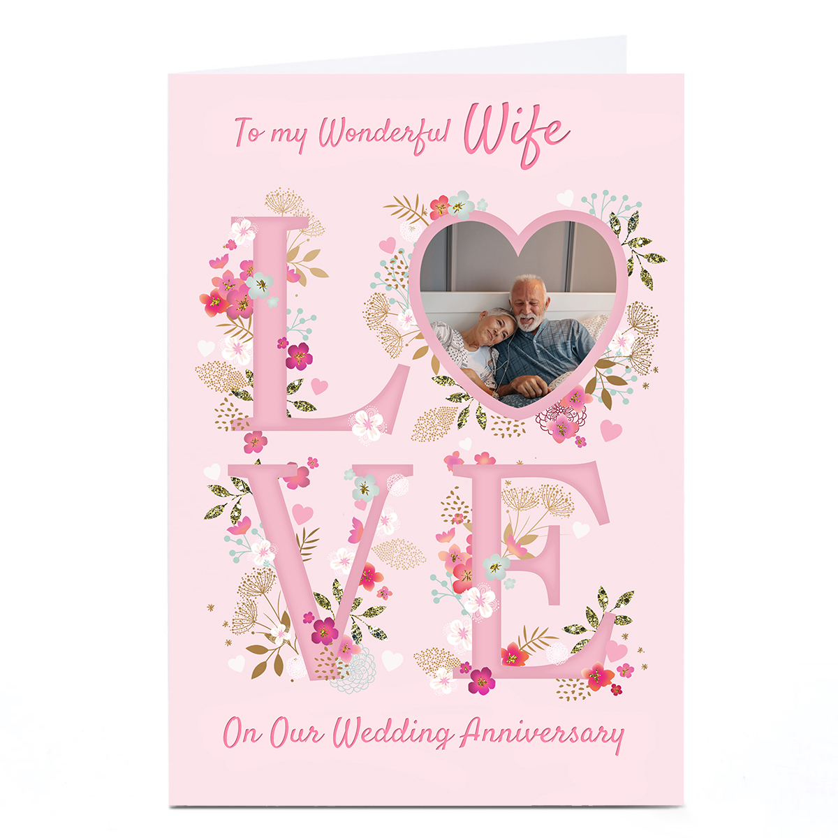Photo Kerry Spurling Anniversary Card - Pink LOVE