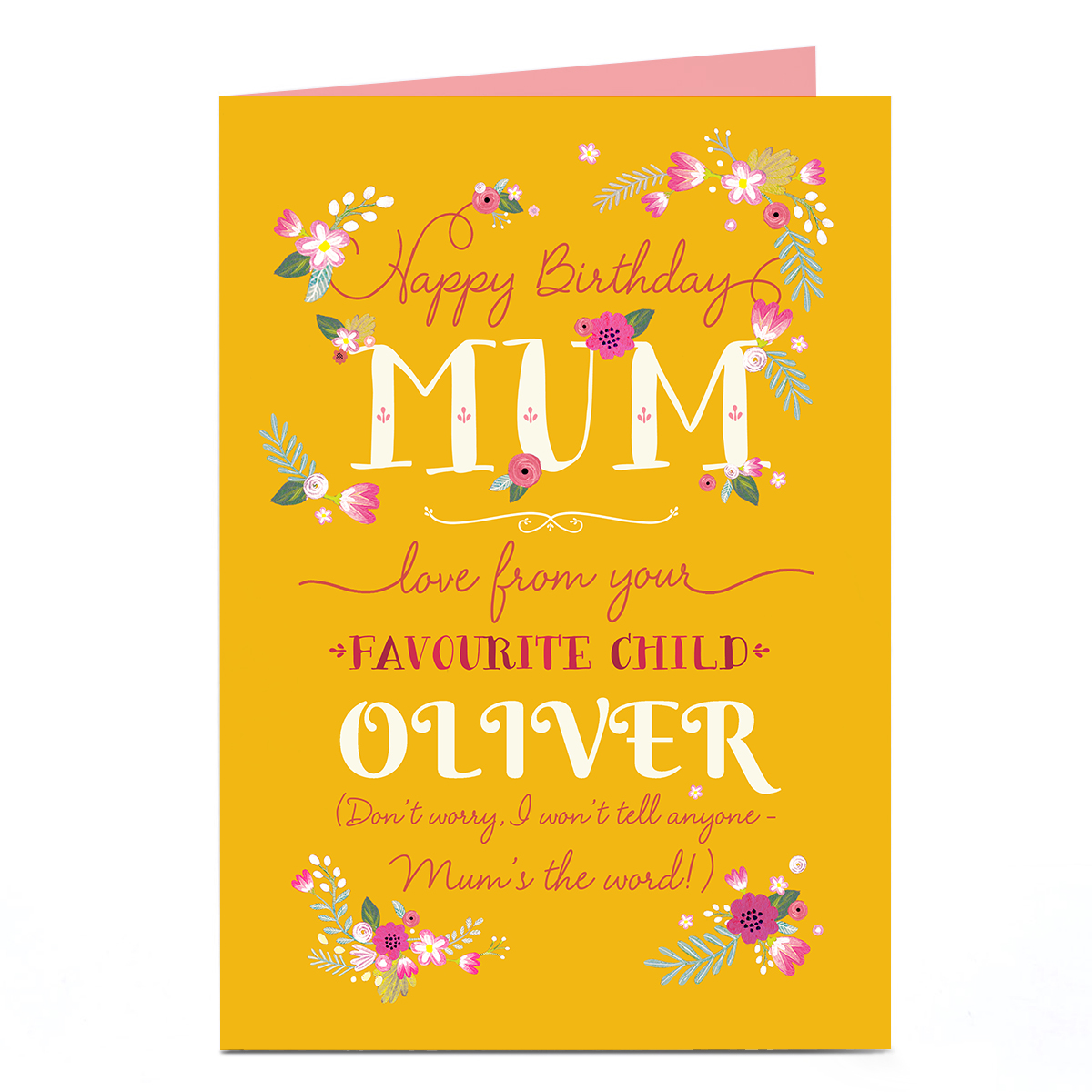 Personalised Birthday Card - Mum's The Word