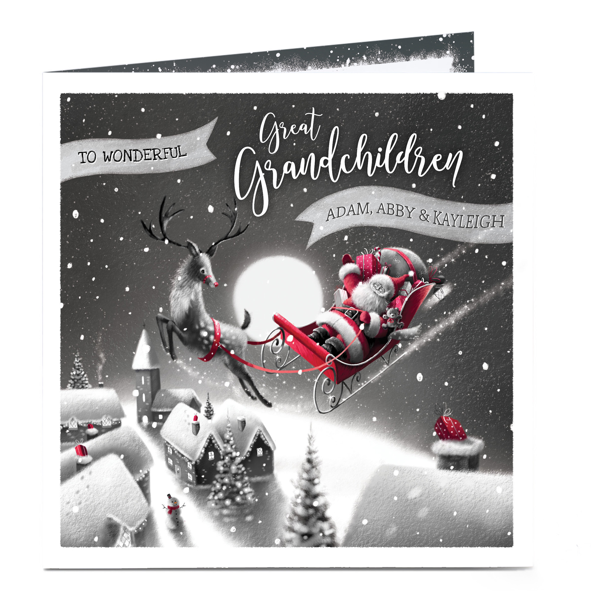 Personalised Christmas Card - For Wonderful Great Grandchildren