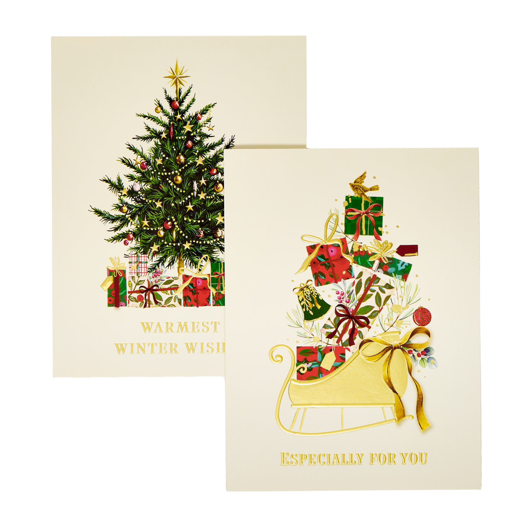 10 Deluxe Sleigh Charity Christmas Cards - 2 Designs