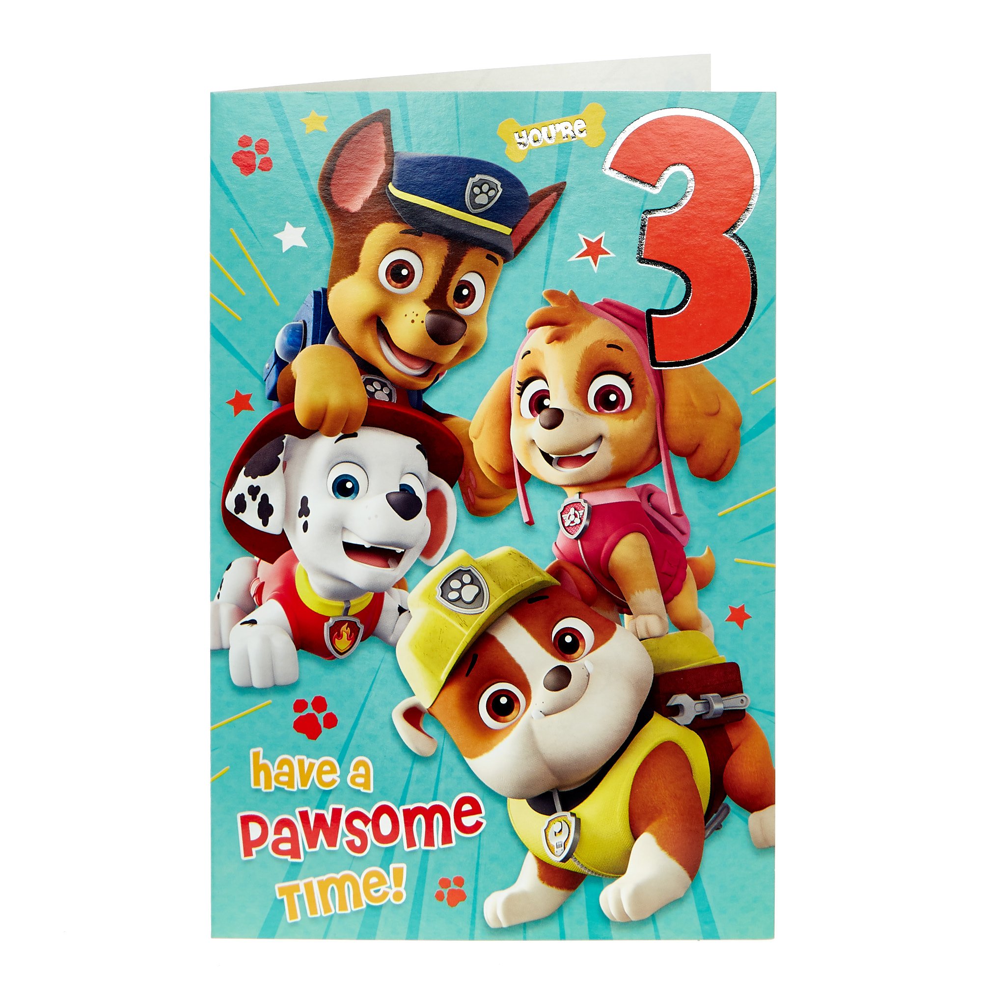 Paw Patrol 3rd Birthday Card