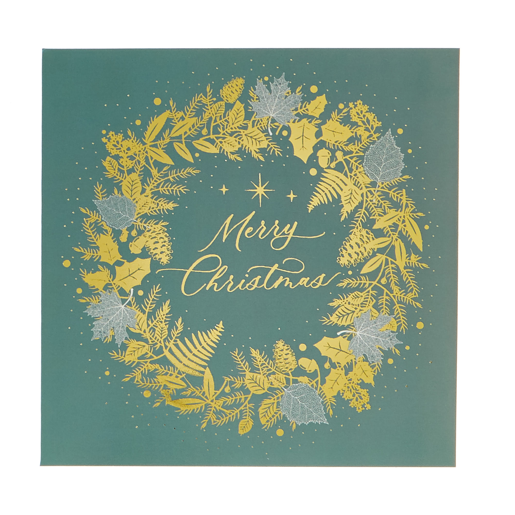 18 Charity Christmas Cards - Green & Gold (2 Designs)